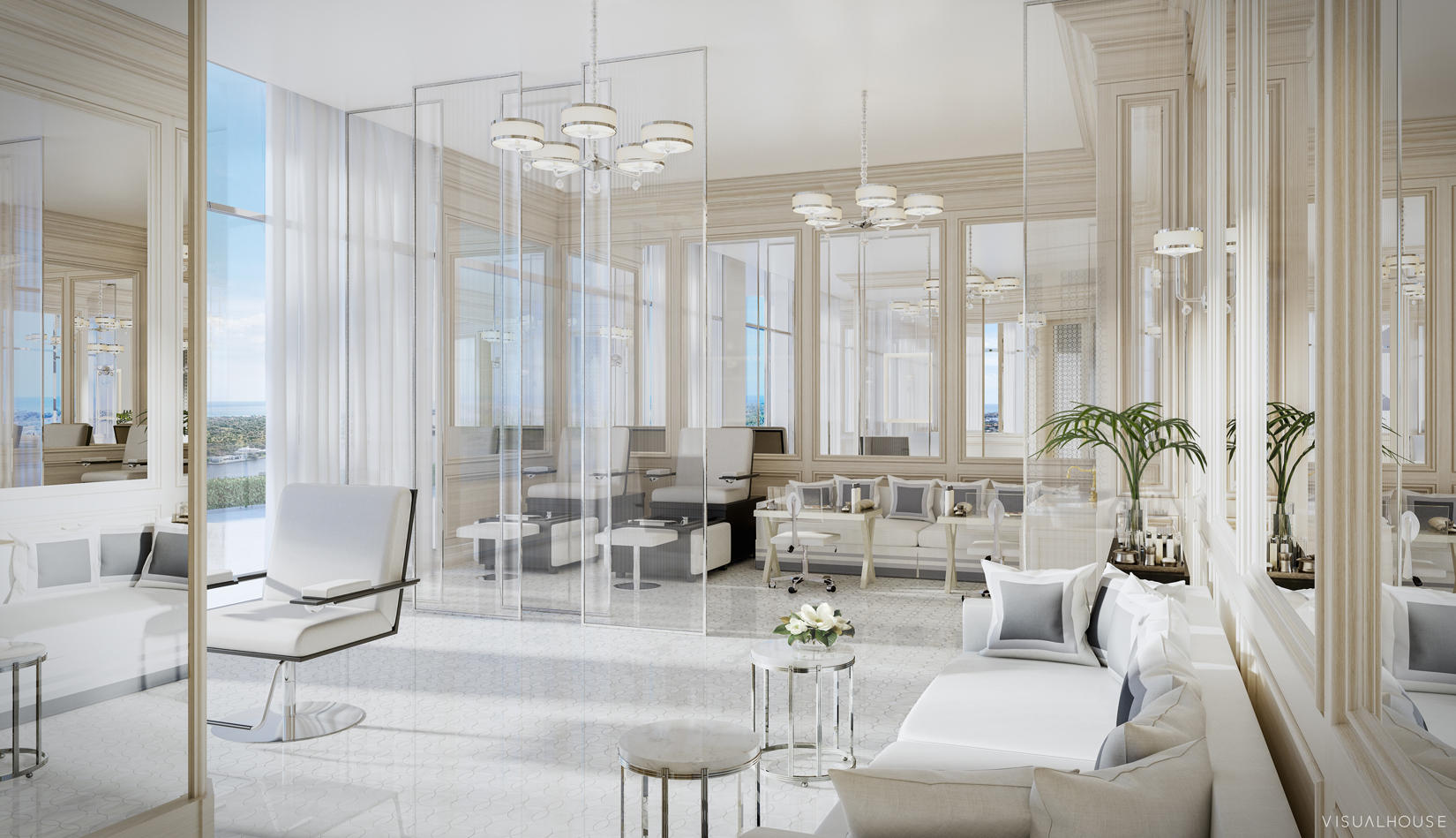 Iconic 25-story new development with unobstructed ocean/Intracoastal views steps from Palm Beach. Flow-through residences offer dramatic ceiling heights, floor-to-ceiling glass, expansive balconies. Amenities include pools, salon, spa, gym, valet.