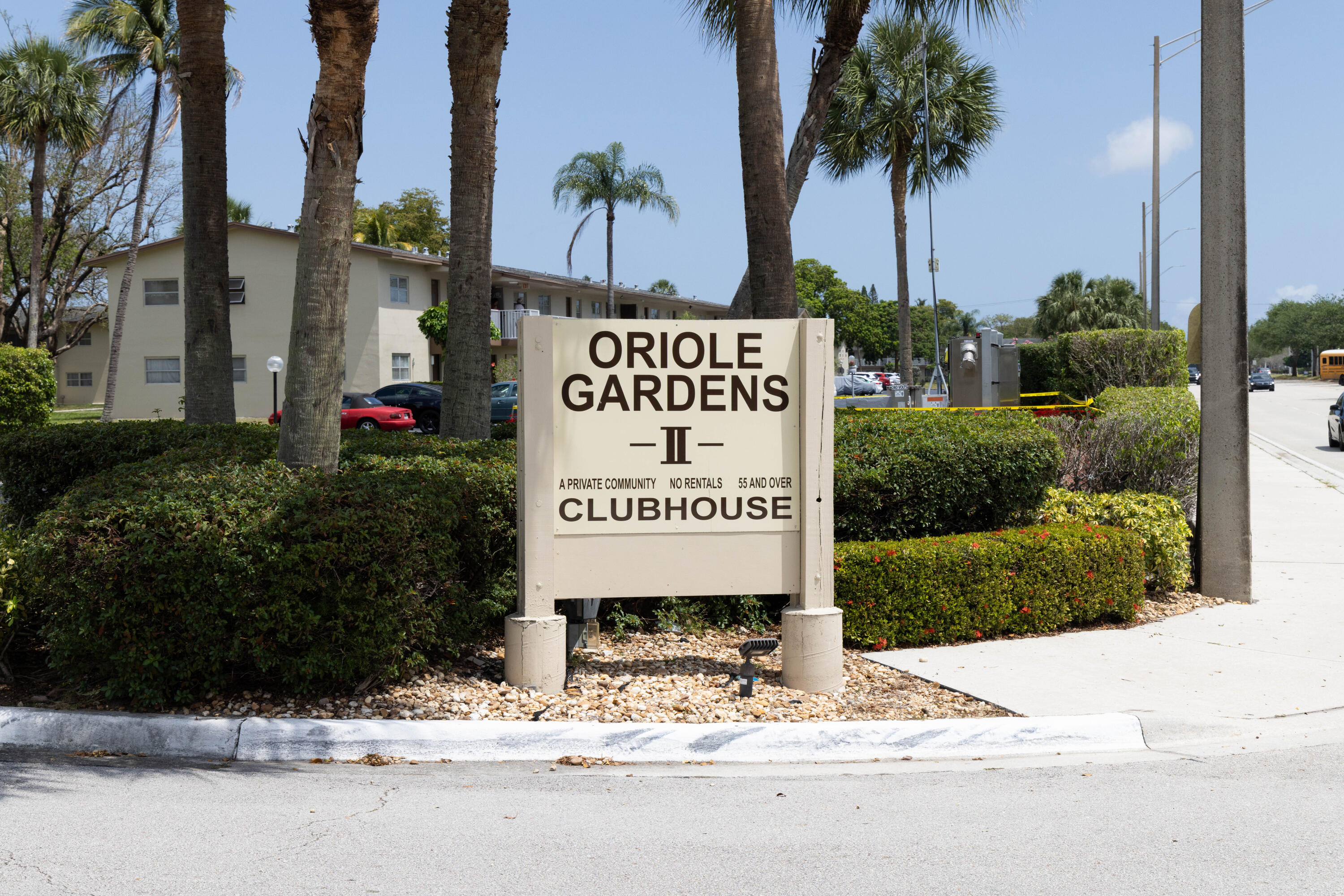 Beautifully maintained 2BR/2BA condo in the peaceful 55+ community of Oriole Gardens. Remodeled and freshly painted with tile flooring throughout, recessed lighting, crown molding, and impact windows. Features spacious living areas, updated bathrooms, a large walk-in closet in the primary suite, newer A/C, and a tankless water heater. Screened patio with extra storage. Association covers cable TV (no Wi-Fi), water, pest control, roof, exterior maintenance, and trash. Amenities include 2 pools, library, fitness center, full kitchen, and banquet hall. Conveniently located near shopping, dining, and major highways. ESA Pets welcomed. Requirements: 700 credit score, $25K-$30K income. The perfect place to call home!