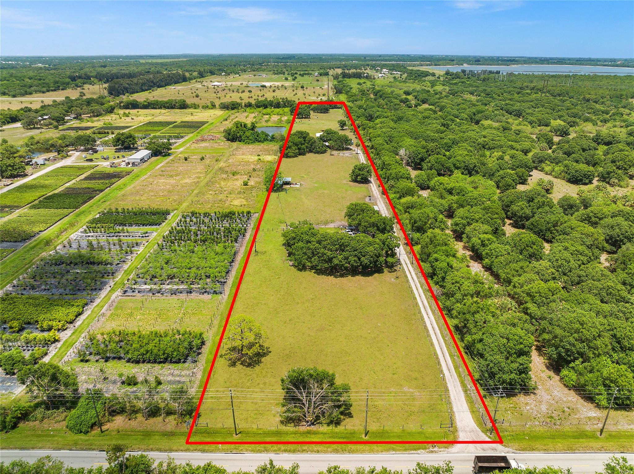 PRIME LOCATION! 2 parcels totaling 9.64 +/- Acres with 215-Feet Midway Road frontage. Directly off I-95. The Up and Coming Expansion of St. Lucie County. Currently a homesite with AG Exemption. Here is your opportunity to invest on the Treasure Coast. Midway Road Expansion project has begun, Surrounded by a number of approved and newly proposed MIXED – USE DEVELOPMENTS that will include Residential, Retail, and Commercial Growth, Directly to the East- “Sunrise Residential” 516 Acre development, Willow Lakes + The Wave Garden “Surf Park”, West- Proposed Sports Complex, & South 2200+ Acre Wylder Development.