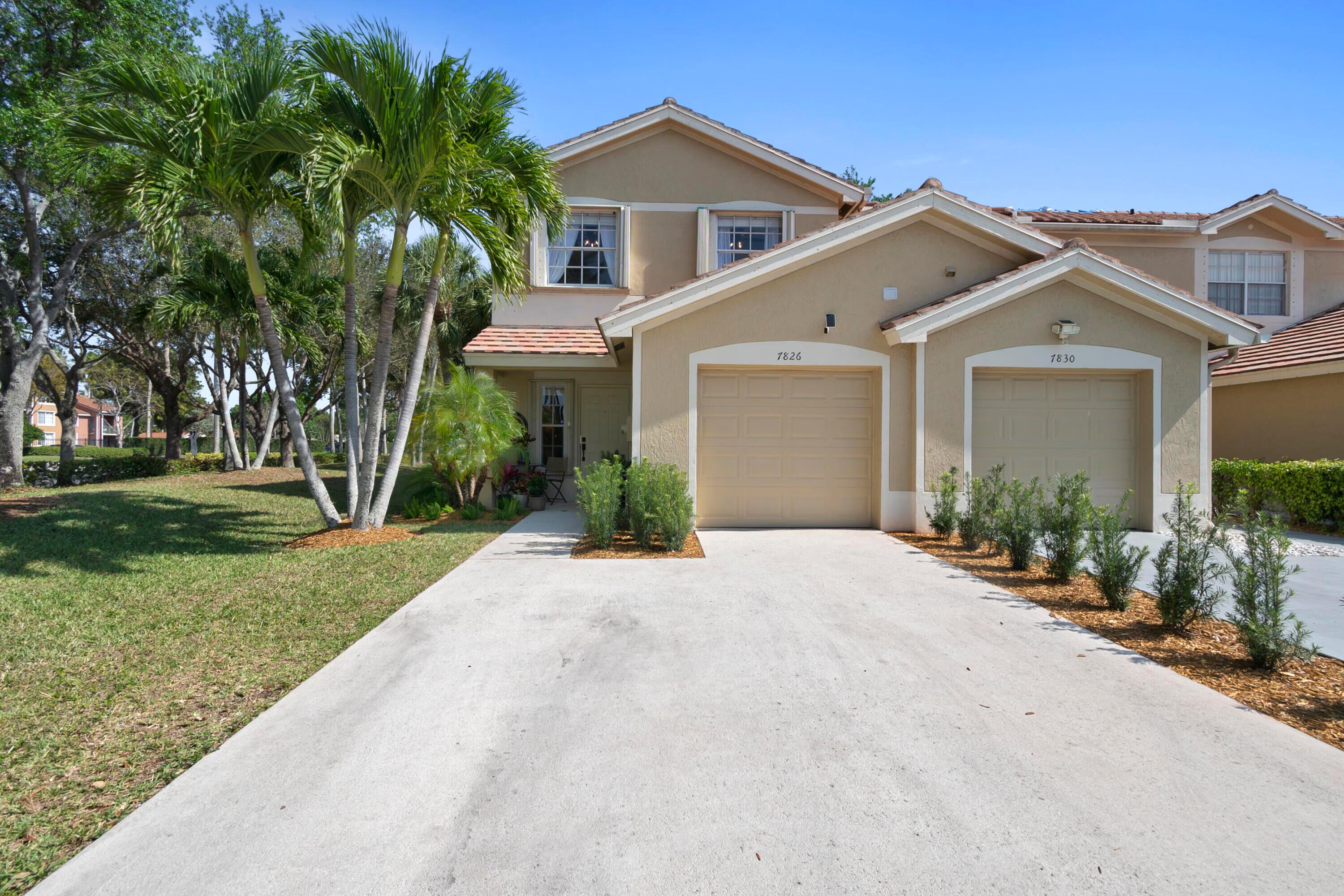 Gorgeous end-unit townhome on the lake! 3 bedrooms/2.5 baths completely renovated in the desirable community of The Springs. Siemens stainless steel appliances, vast island, and upgraded cabinetry. Bright & spacious entry way, with a generously sized living area. New fans and LED highhats. Porcelain tile and luxury vinyl throughout. Open floor plan perfect for entertaining. Enjoy your morning coffee or Sunday barbecues underneath your gazebo with breath-taking lake views. Double driveway and a fenced backyard. All of this conveniently located in walking distance to ''A'' rated schools, including Park Vista High and West Boynton Park and Recreation Center Pet-friendly. Pool, walking paths, playground. Available September 2026.