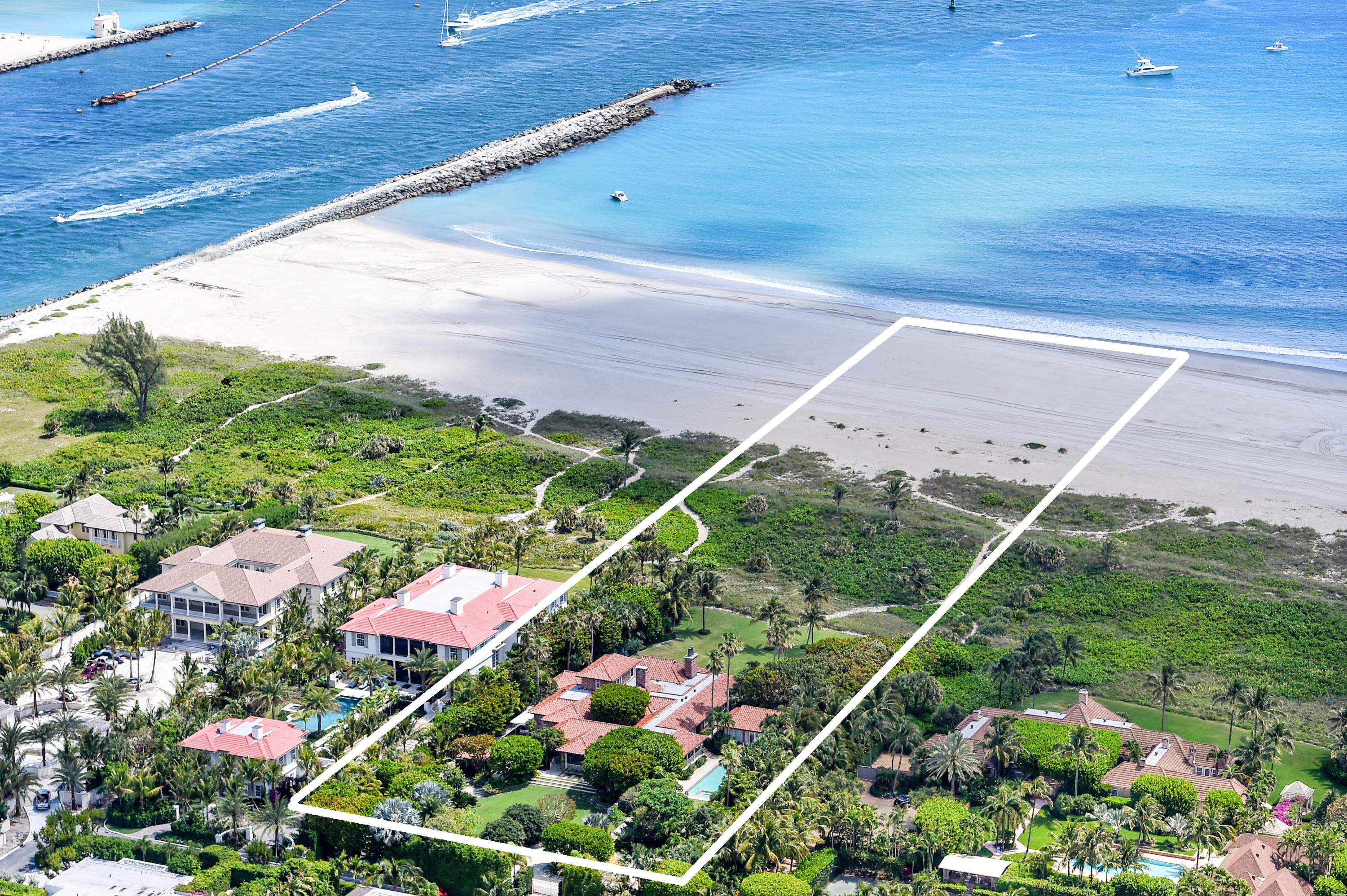 Ideally located on the north end of Palm Beach, this Peter Marino designed estate offers all of the luxuries of island living. Situated directly on the Atlantic Ocean the property has 3.4+ acres,expansive green space, a gated front entry, service entrance, a heated pool and guest house in addition to the approximately 10,000 square foot main residence.  Marino took the existing home, built in 1937, and created a tropical retreat with an Indonesian and contemporary interior that showcases the spectacular ocean views. His attention to detail, use of space and choice of materials truly make this a one-of-a-kind residence sure to impress even the most discriminating buyer.
