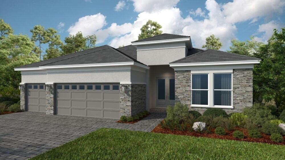 What's Special: Golf Course View. New Construction - August Completion! Built by America's Most Trusted Home Builder. Welcome to the Pallazio II at 13729 SW Shinnecock Drive in Astor Creek Golf and Country Club! This new home welcomes you with open living spaces that feel easy from the start. The kitchen anchors the heart of the home with quartz countertops, an apron front sink, and laminate flooring connecting the great room and dining area. Sliding glass doors open to the lanai for peaceful evenings at home. The private primary suite features a spa inspired bath and a walk-in closet. Two bedrooms with ensuite baths, a study, laundry room, three car garage, and impact windows complete the home. MLS#B26014802 Located just a few miles from I-95, Astor Creek is convenient to the beautiful beaches of the Treasure Coast, abundant shopping and dining options, and unique cultural and entertainment venues. Astor Creek Golf & Country Club includes an 18-hole championship golf course. Additional Highlights Include: Gourmet kitchen, study in place of flex, shower at bath 3, extended lanai, tray ceiling package, 8' interior doors, upgraded cabinets, and cafe appliance package. Photos are for representative purposes only.