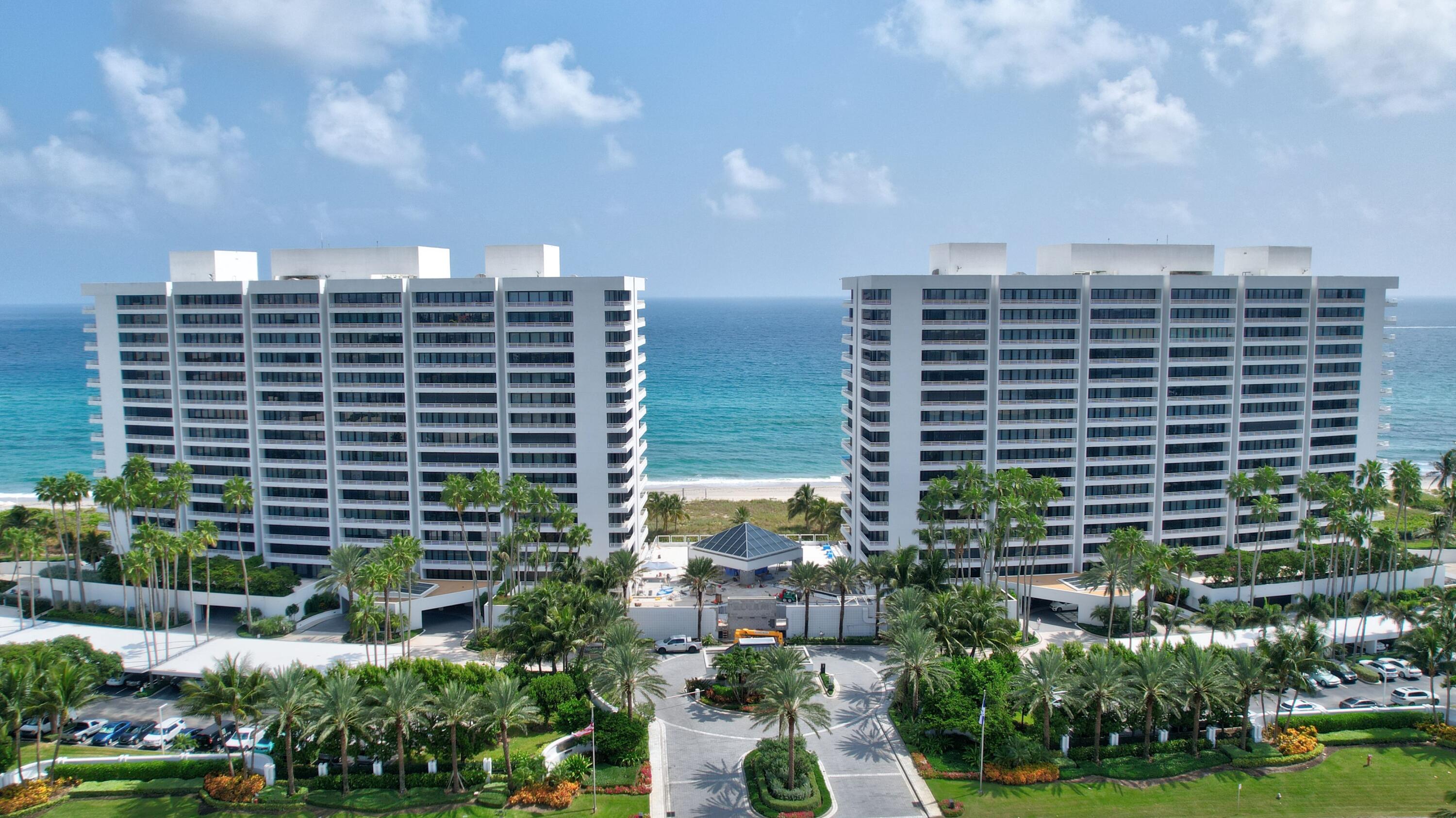 Rare opportunity for this brand new, never lived in and completely renovated one-of-a-kind DOUBLE UNIT located in the Addison, one of the most exclusive oceanfront condominiums in Boca Raton. This ultra-luxurious 4 bedroom plus media room and home office has been   exquisitely appointed with bespoke luxury designer finishes throughout.  Offering over 5,000 sq. ft of an expansive flow-through floorplan with breathtaking views of sunrise on the ocean and sunset over the Intracoastal.  This sophisticated and contemporary unit has everything that will appeal to those with the most discerning tastes. From the moment the elevator opens into your private foyer, the attention to detail and design is apparent. Stylish  double doors open directly into the unit with breathtaking oceanfront views.  Addison 1103/0014 is the ultimate in luxurious living. Features include large porcelain tile flooring throughout,  custom Lutron lighting control with architectural LED downlighting, carpeting in the bedrooms, and multi-zone AC units with sleek linear diffusers.  There are four en-suite bedrooms with finished walk-in closets. The living area on the ocean has a beverage/wine bar and an  electric fireplace. The gourmet chef's kitchen offers fabulous integrated storage and features Miele appliances, double ovens, a large cooktop with pot filler, two dishwashers, a huge island with casual seating, and multiple pantries with wine and beverage refrigerators. Entertain guests for dinner parties or holidays in the dining room or have people over for viewings in the home theater (5th bedroom) complete with a beverage bar. The gorgeous primary   bedroom sits directly on the ocean with expansive views, his/hers W/C's with TOTO fixtures, his/hers outfitted closets, a large double vanity bathroom and an extra-large multi-head shower. All other bedrooms have great closet space and their own bathrooms, with floor to ceiling tile. One guest suite has an extra-large closet, full bathroom with a tub and extra storage area.  The separate office and half bath both have oceanfront views.  All windows are impact floor to ceiling and outfitted with electrified pockets for custom shading and automation.  With 2 sets of washers and dryers, a separate laundry tub, and 2 parking spaces in the garage near the elevator bank no detail was spared in creating this unique and unparalleled double unit on the ocean.

The Addison is a standout concierge residence in Boca Raton offering features and amenities that transcend luxury, including a 24-hour gate and security, gyms with private massage rooms, grilles, fully renovated balconies, impact doors, a business center and party room. It has the only café on the ocean and is open for breakfast, lunch and select take-out dinner menus.   The building also offers a full-service beach club and dog run.   The Addison is minutes from the world- Renowned Boca Resort, Royal Palm Plaza, Mizner Park and the finest dining and entertainment in South Palm Beach County.