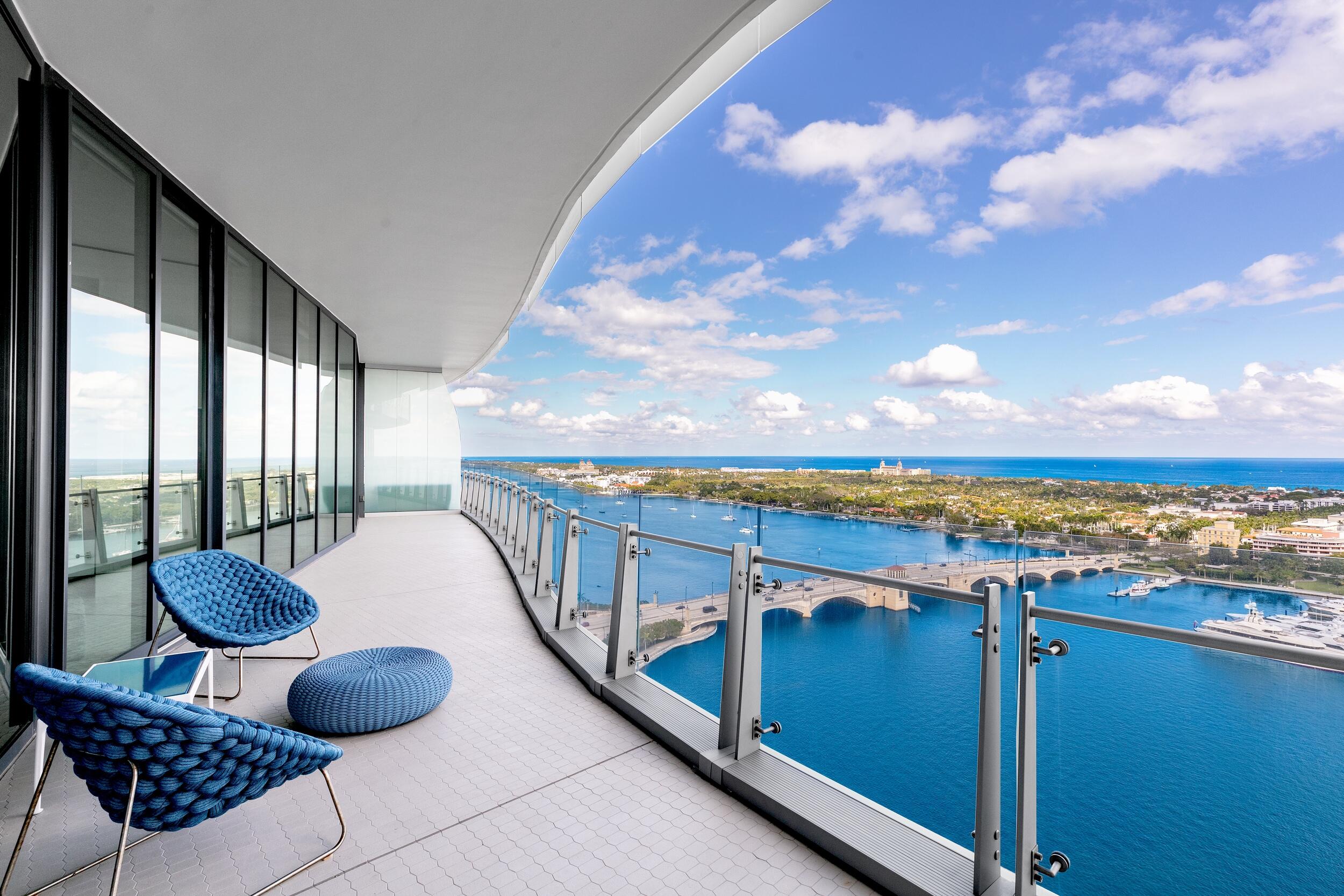 Spectacular Ocean, Intracoastal, and City views from this rarely available Penthouse at The Bristol. Perfect for entertaining with 12,000+/- total square footage, oversized living room and dining room with large wet bar. Gourmet chef's kitchen with second catering kitchen for events. 6 bedrooms, 7 baths, 2 powder rooms, home office, and family room. Waterfront owner's suite with gorgeous views and enormous closet. Top-of-the-line building with resort-style pool, gym, dog park, valet, full-time manager, spa, conference room, and lounge.