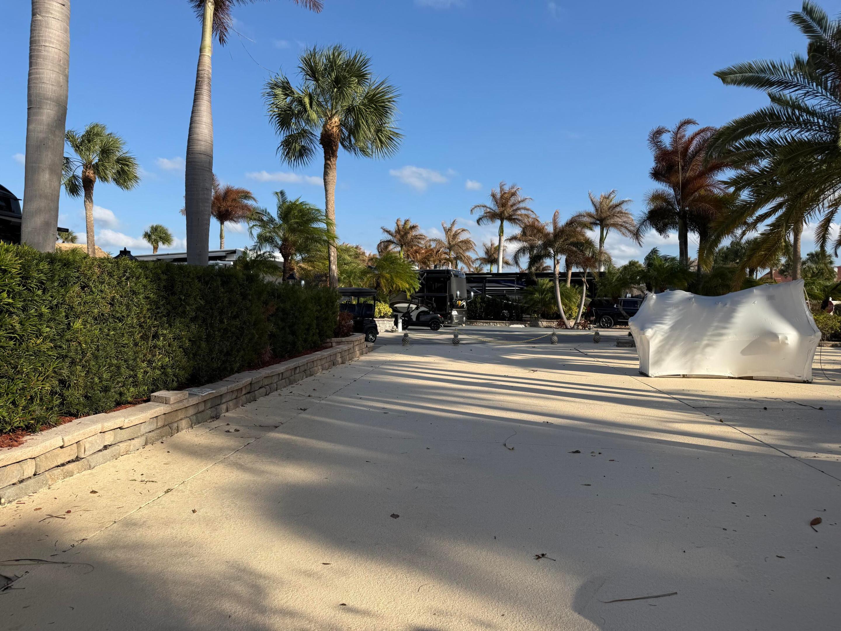 Huge lot in the MCRSLW Resort that backs to golf course. Mature palm trees a large fountain