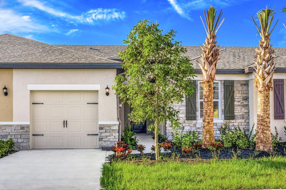 Ask about our incentives, builder-paid closing costs, and more! The Patricio plan perfectly blends style and functionality. This inviting one-story home features a welcoming foyer and a spacious, open layout designed for comfort. The expansive family room is ideal for relaxing, while the chef-inspired kitchen, with a large island and breakfast bar, makes entertaining a breeze. The generous master retreat and two additional bedrooms offer plenty of space for the whole family. Enjoy top upgrades like granite countertops, stainless steel Whirlpool® appliances, walk-in closets, and front yard landscaping. All of this in the beautiful Celebration Pointe community, complete with fantastic amenities!