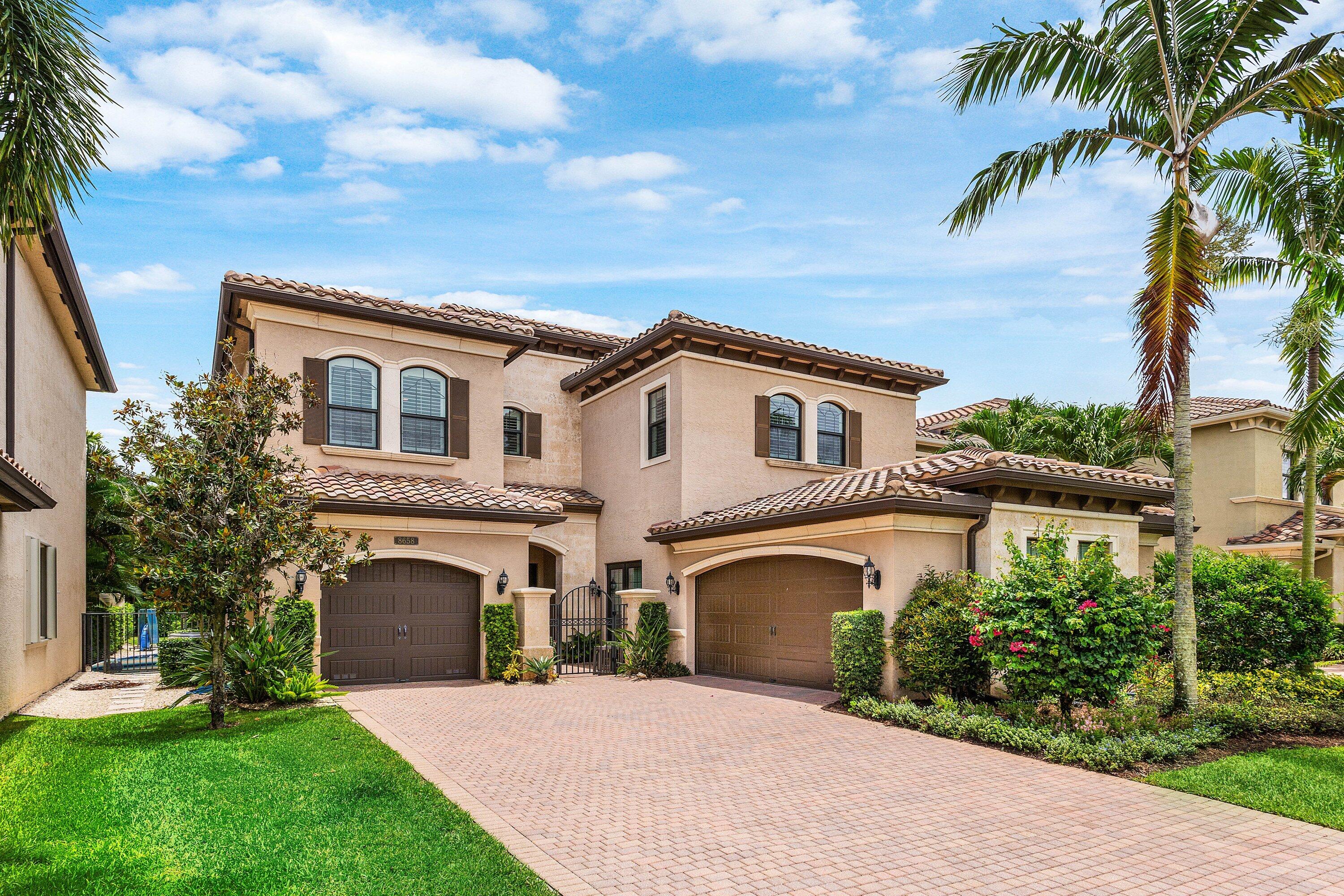 Experience luxury living in The Bridges with this professionally designer-upgraded Sanibel model offering 5 bedrooms, 7.5 baths, a loft, bonus room, private pool, and whole-house generator. Situated on a premium lot with an extended driveway providing ample parking, this exceptional residence showcases elegant finishes and custom details throughout.  Step inside to soaring ceilings, polished marble floors, cherry wood stairs, and a striking modern metal staircase that creates a dramatic first impression. The gourmet chef's kitchen is equipped with premium Viking appliances, including a gas cooktop, hood, and microwave, and opens seamlessly to the spacious living and dining areas, making it ideal for both everyday living  and entertaining.  Designer lighting fixtures, extensive custom built-ins, and beautifully crafted ceiling details elevate the home's sophisticated style. The luxurious primary suite serves as a private retreat featuring decorative ceiling treatments, dual spa-inspired bathrooms, and generous custom closets.  Enjoy Florida living at its finest in the private backyard featuring a sparkling resort-style pool, perfect for relaxing or entertaining guests. A whole-house generator provides added convenience, comfort, and peace of mind year-round.  With spacious secondary bedrooms, a versatile loft, dedicated club room, and countless upgrades throughout, this residence perfectly blends luxury, comfort, and functionality. Residents of The Bridges enjoy access to a spectacular clubhouse with a resort-style pool, fitness center, tennis and pickleball courts, indoor sports court, children's water park, on-site restaurant, and more.  A rare opportunity to own one of The Bridges' most sought-after floor plans, thoughtfully upgraded with designer finishes, exceptional amenities, and timeless elegance.