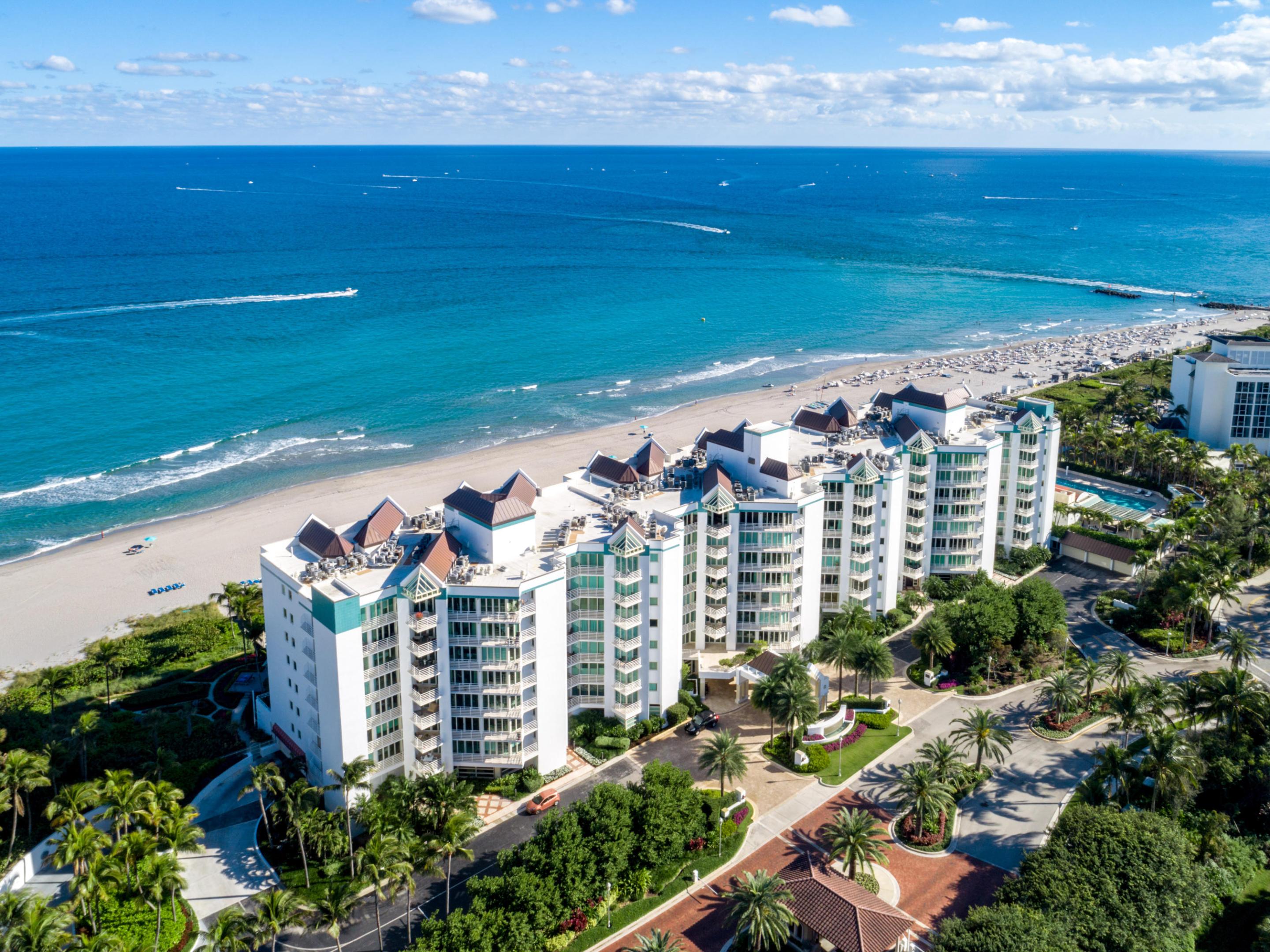 Magnificent oceanfront condominium at the exclusive Presidential Place in Boca Raton is now available. Unobstructed breathtaking views of the Atlantic Ocean and Intracoastal Waterway are featured from every room. The 4 bedroom and 4.5 bath residence boasts 4,747 SF living space and features impeccable wood, custom finishes, built ins, and speakers throughout. Gourmet kitchen with top of the line appliances and custom Island. Open floor plan with a spacious great room opens to the outdoor living space, allowing for abundant light and endless views of the sunrise and sunset. The home is complete with its very own private beach cabana. Presidential Place is an exclusive, full-service building. A must see! Presidential Place is a pet-friendly luxury boutique building with only 42 residences and features completely renovated lobby, clubroom, pool area and two gyms. Presidential Place is adjacent to the prestigious Boca Beach Club, a Waldorf Astoria property. All situated within an easy distance of downtown Boca's lively mix of theatres, fine restaurants, boutique shopping, galleries and museums. Simply gorgeous!