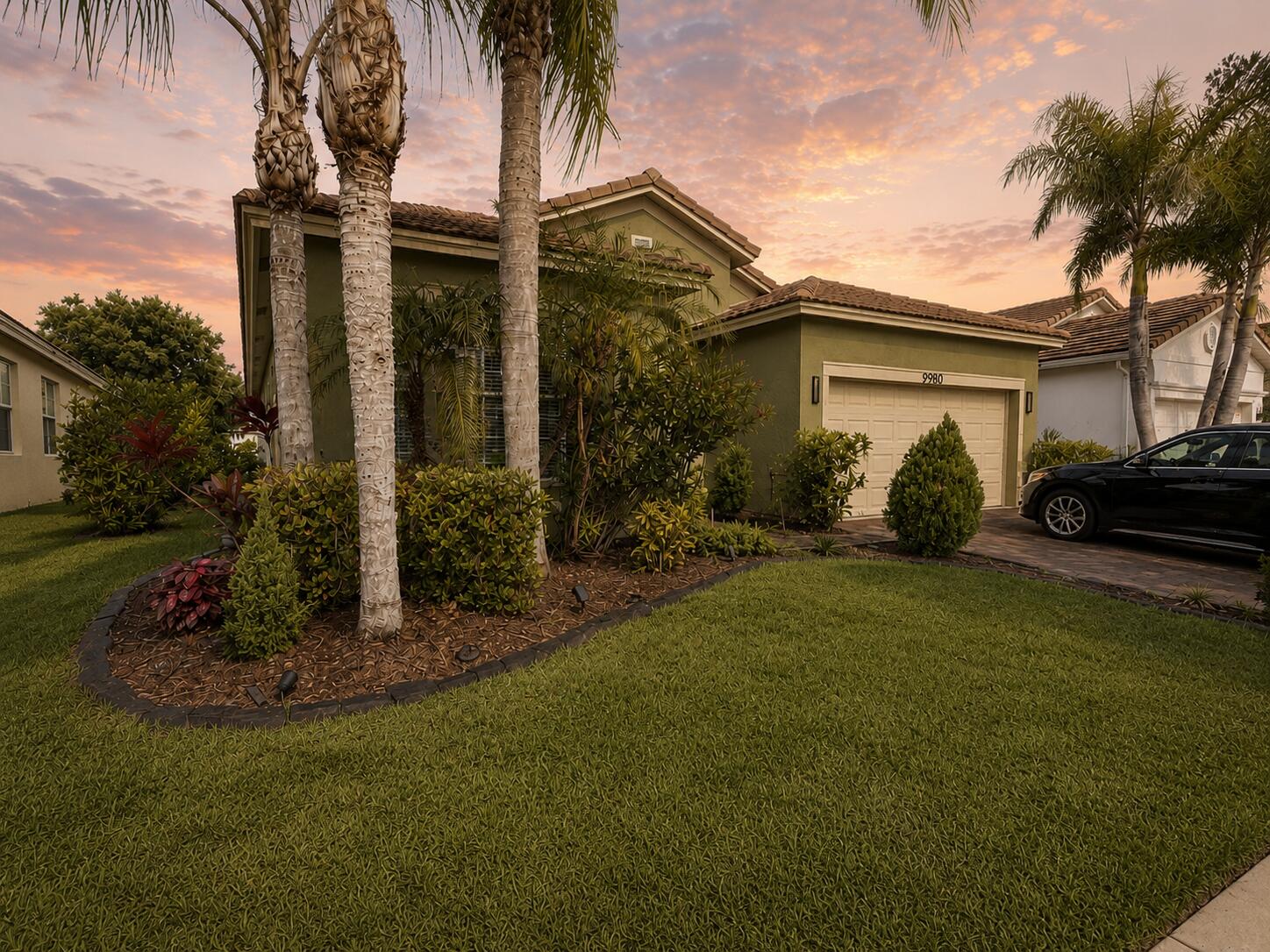 Welcome to Tradition! This well-maintained, clean and move-in ready home features 3 bedrooms plus a versatile flex space that can serve as a true 4th bedroom, office, media or playroom. Enjoy added backyard privacy with a shrub barrier. Inside, you'll find stunning $10,000 Cristallo translucent kitchen countertops, brand-new faucets, updated light fixtures, and a cozy fireplace perfect for creating holiday memories. Major systems include a newer HVAC system and water heater. The roof has been professionally cleaned and inspected, with no known issues and plenty of useful life remaining. The entire home has been inspected and is in excellent condition, offering buyers added confidence and peace of mind. (Furnished photos are virtually staged for inspiration.)