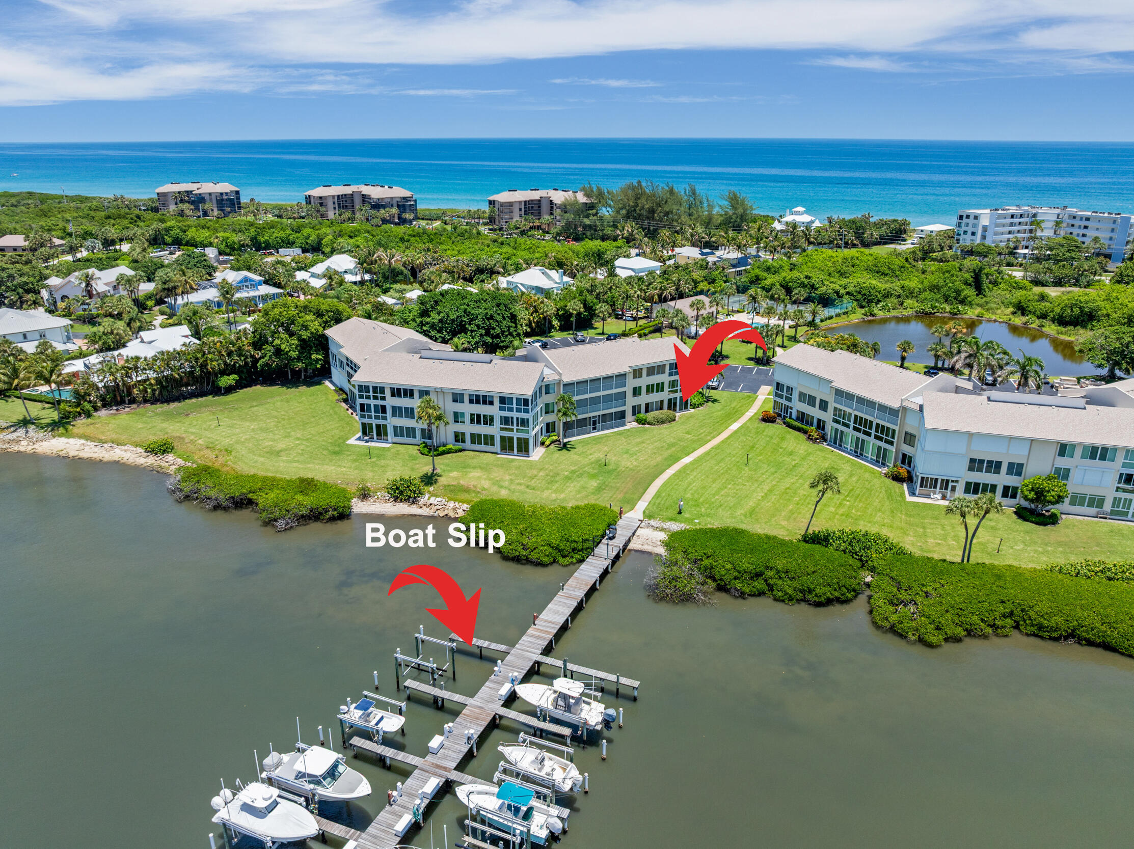 This first floor condo offers Intracoastal views with a dock included in the price, along with beach access just across the street—truly the best of both worlds. The community provides a great lifestyle with a clubhouse, multiple pools, marinas pickleball and tennis courts, kayak storage, and private beach access. Buyer must own for 1 year before renting out. No pets allowed.