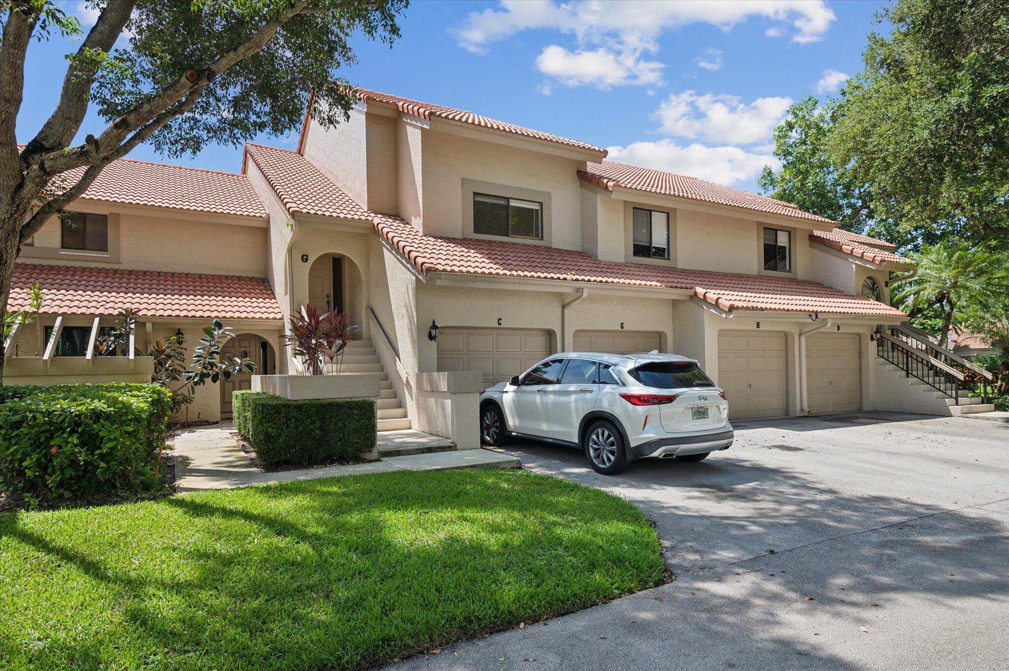 Welcome to tranquil living in a prime location! Nestled in a serene community with mature landscaping, this charming 2 bedroom, 2 bath unit has a split floor plan for privacy and a 1 car garage below offering a perfect blend of relaxation and convenience. Relax on your private screened in patio, perfect for enjoying the breeze without the bugs. Bright, white ceramic floors, open kitchen, ideal for entertaining. Pastel decor and furnishings create a light airy ambiance. Enjoy two sparkling pools, one on the east side to catch the morning sun, and one on the west for golden afternoon light. Just minutes from top restaurants, shopping centers, and major highways. Whether you are looking for a peaceful retreat or a well connected lifestyle, this condo is the perfect place to call home.