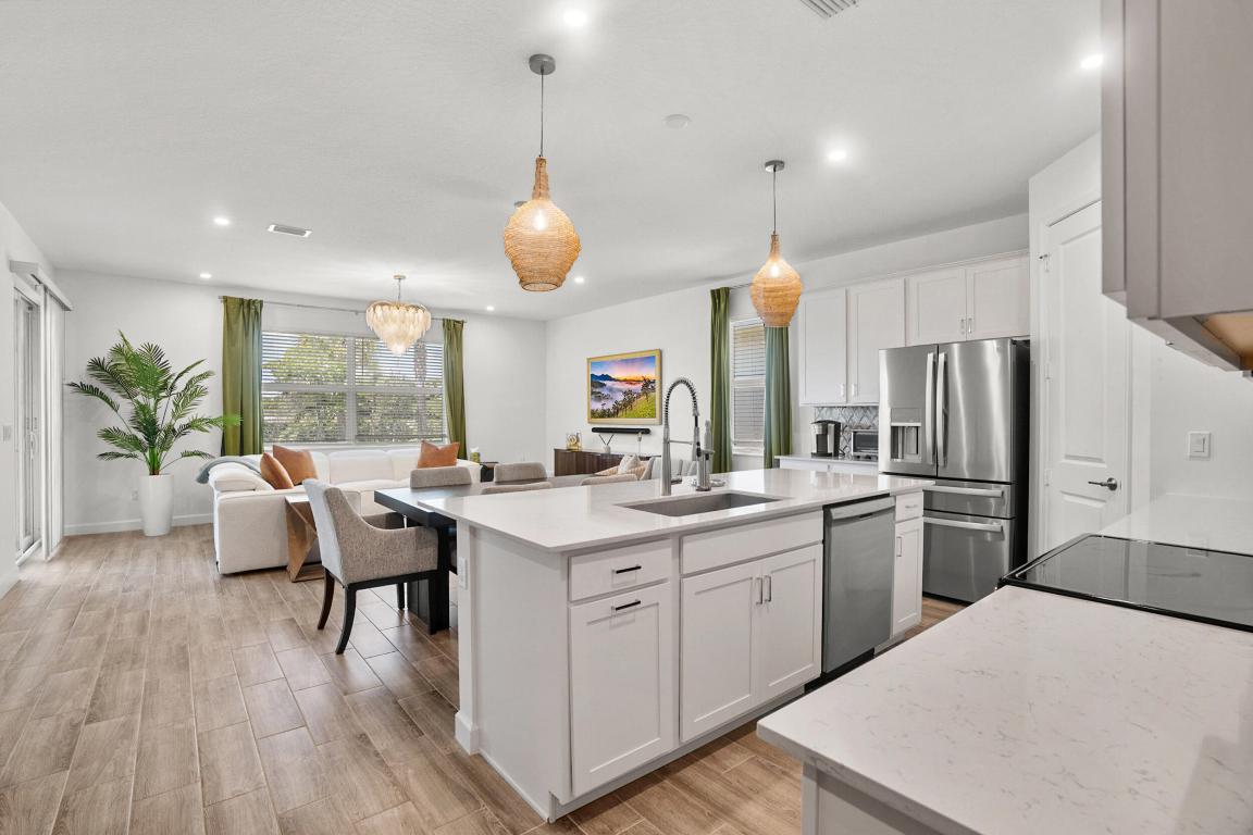 Over 50,000 in upgrades and furniture. Turn-key furnished. Spectacular model perfect Magnolia, one-story, walking distance to the brand new clubhouse, pool, tennis, pickleball, exercise room and many other activities. Upgraded refrigerator, lighting system, sound system, upgraded closets, pantry and laundry room.