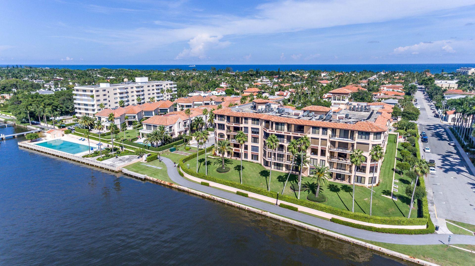 Breathtaking Intracoastal views throughout. This spacious corner apartment features 3 bedrooms, 3 full bathrooms, powder room, library, formal dining room, 2 balconies and an elevator. The master suite includes a sitting room, his and her bathrooms and dual walk-in closets. The L'Ermitage is a full service building with access to 2 pools, a tennis court, exercise room and ballroom. Unique opportunity to create a one of a kind waterfront Palm Beach Condo. All sizes approximate and subject to errors and verification.