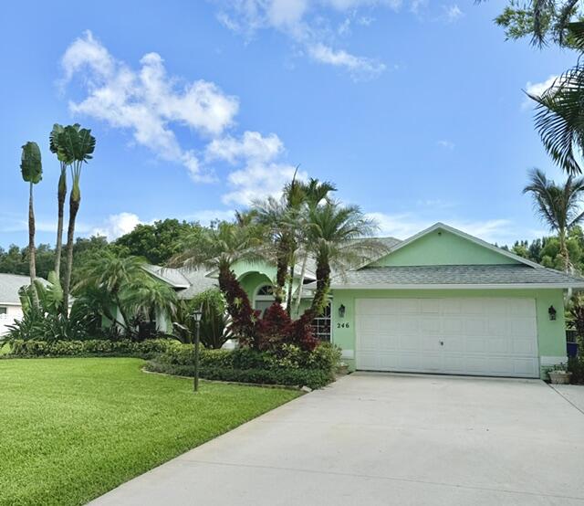 Discover the perfect blend of space, privacy, and convenience in this beautifully maintained 4-bedroom, 2.5-bath CBS pool home on .62 acres in the desirable South Fork Estates. Designed for comfortable living and effortless entertaining, the open-concept floor plan features updated living spaces and a stylish kitchen with granite countertops, a center island, and brand-new stainless steel appliances. Escape to your private backyard retreat with lush tropical landscaping, a solar-heated saltwater pool with auto-chlorination, a pergola, and a convenient cabana bath. Just minutes from shopping, dining, parks, schools, and I-95, this move-in-ready home truly captures the best of Florida living.