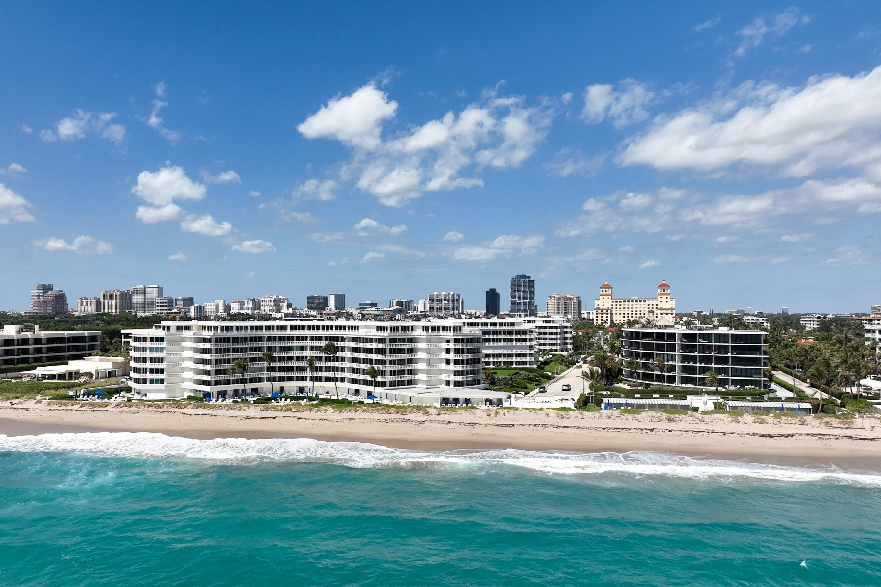This beautifully renovated four-bedroom, four-bathroom residence with a separate den offers over 3,000 square feet of refined coastal living within 100 Sun & Surf, one of Palm Beach's most sought-after oceanfront condominiums, and represents one of the building's larger and more flexible floor plans. This unique layout created by combining two units offers expansive living space rarely found within the building. Light-filled interiors capture views toward the Atlantic and open to approximately 400 square feet of private balconies that bring in ocean breezes. Meticulously renovated with exceptional materials and craftsmanship, the home offers a truly move-in-ready opportunity. The open kitchen features Cambria quartz countertops and premium Sub-Zero and Wolf appliances. Marble and limestone flooring, beautifully finished quartz bathrooms, and designer plumbing fixtures from Kohler, Toto, Grohe, and Duravit reflect the quality of the finishes throughout. Extensive custom millwork and built-ins provide exceptional storage while maintaining clean architectural lines. Modern comforts include integrated smart home technology, Lutron lighting, Somfy motorized shades, hurricane-impact glass doors, and a separate laundry room. 100 Sun & Surf is one of only three direct oceanfront condominium buildings in the Town of Palm Beach and enjoys a coveted "in town" location just moments from Worth Avenue, the Lake Trail, The Breakers, and Palm Beach's renowned restaurants and cultural venues. Residents enjoy full-service amenities including 24/7 doorman, valet parking, a fitness center, club room, and a resort-style pool and spa with dedicated attendants, along with direct access to one of Palm Beach's most beautiful stretches of beach. An exceptional opportunity to enjoy refined oceanfront living in one of Palm Beach's most sought-after buildings. 100 AND 130 SUNRISE AVENUE | PALM BEACH Sun and Surf is one of Palm Beach's premier resort-style buildings directly on the Ocean, and ideally located in town just a short way from The Royal, the supermarket and the shops and restaurants on the newly developed Royal Poinciana Way.   Designed by Palm Beach architect Eugene Lawrence, and built by Arnold Construction in the late 1960s, the 6-acre, 240 unit complex featured restaurants, beauty shop and a spa. Today, its striking pierced white undulating balconies offer unmatched views of the Ocean, town and pool. And like the original, the Sun and Surf is one of Palm Beach's only building's offering resort-style amenities.  Situated directly on the Ocean, the Sun and Surf offers residents direct beach access, two beautiful pools with umbrellas and chaise lounges. Each of the Sun and Surf's two buildings has its own intimate pool, set in a tropical oasis with the backdrop of estate homes, which is classic Palm Beach and quite tranquil. Pool and beach attendants stand waiting to assist with a beach towel or an ice cold glass of lemon-infused water. The luxury amenities include doorman with 24/7 security, valet, concierge, gym, spa, and luxurious cabanas overlooking the pool and the beach. Pool and beach cabanas come with some residences or often can be purchased separately from residents of the building, and are a luxurious way to spend the day. Sun and Surf residences have views over the pool, town and Ocean. The highly sought-after oceanfront condos are stunning with expansive views and premium prices - and only thing better is one with a matching cabana.  The Sun and Surf offers the quintessential Palm Beach lifestyle direct on the sand.