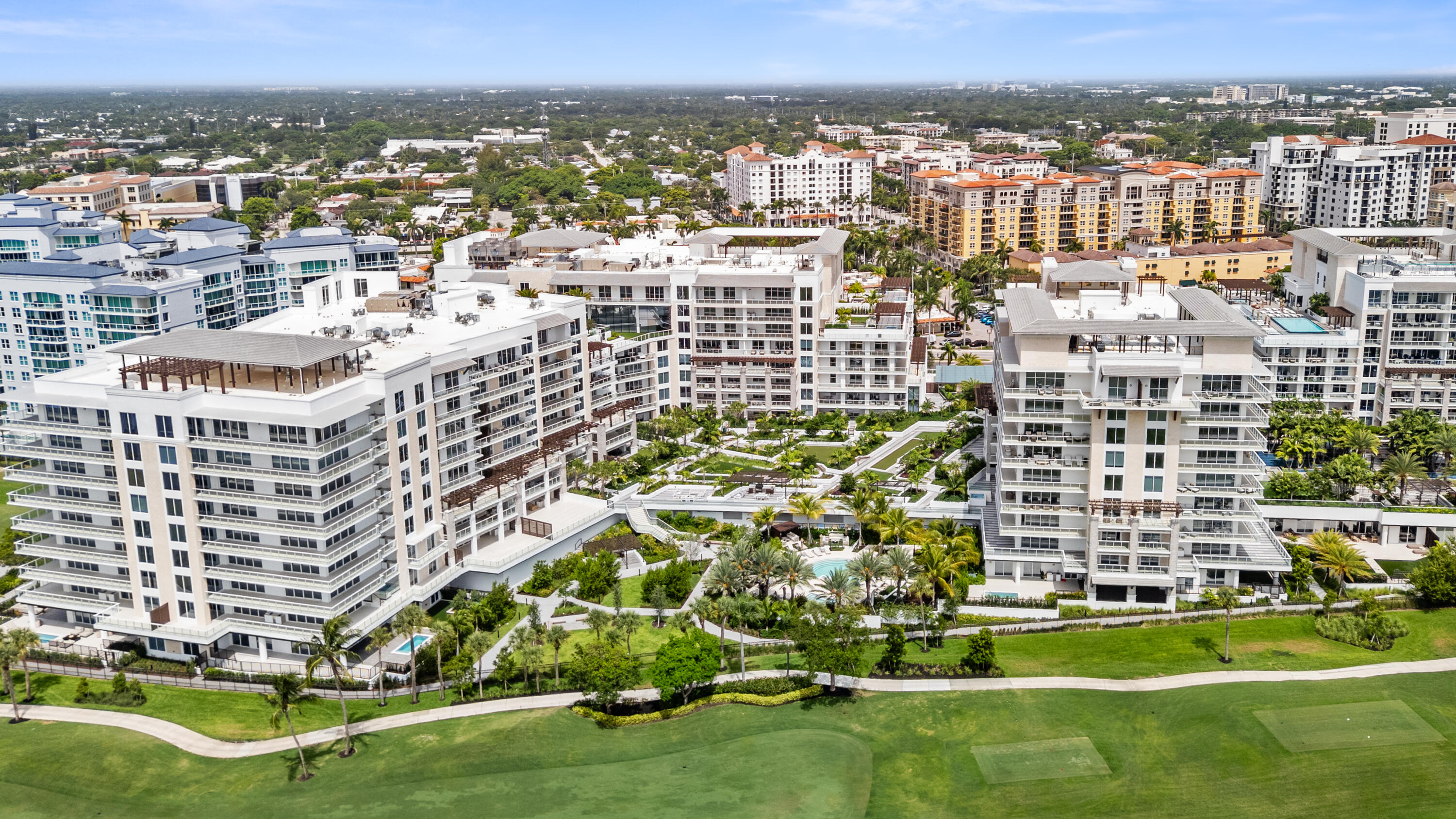 Spectacular south-facing penthouse at ALINA Residences with breathtaking panoramic views of the golf course, ocean, Intracoastal, canals, and sparkling city skyline. BRAND NEW with over 4,400SF.  Never lived in residence, filled with natural light. This bright and airy home offers seamless indoor-outdoor living with expansive terraces designed for entertaining and relaxation. Floor-to-ceiling glass showcases stunning sunrise-to-sunset views from nearly every room. Enjoy a luxury walkable lifestyle in the heart of downtown Boca Raton, moments from Mizner Park, dining, shopping, beaches, and ALINA's world-class resort-style amenities including pools, spa, fitness center, concierge, valet, dog park, golf cart charging and private club-inspired services.