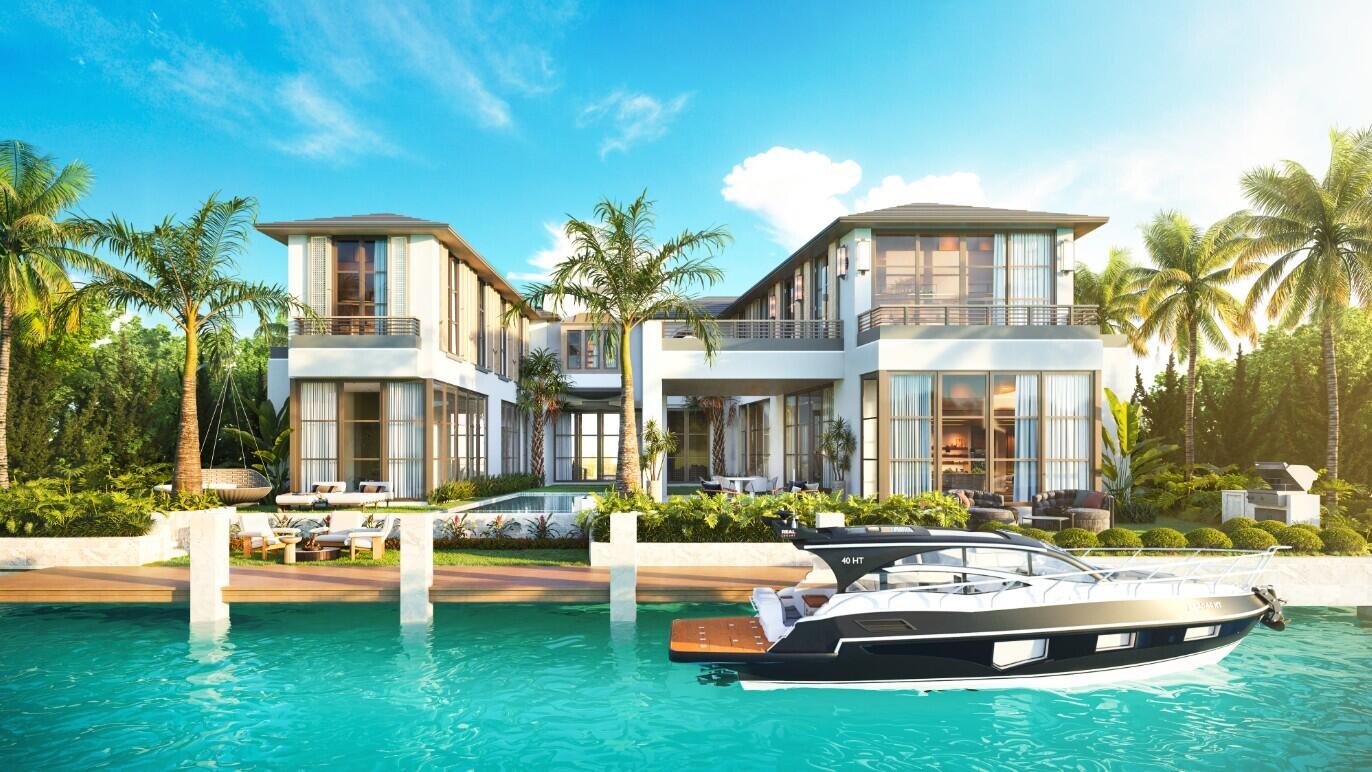 '' PRE-COMPLETION PRICING '' Nestled in the coveted Barrier Island Beach area, ''Bondi House'', a brand-new estate designed for ultimate luxury and tranquility. Centered around a stunning interior courtyard, the home features an infinity-edge pool that seamlessly blends with 100+/- feet of pristine waterfrontage. A brand new seawall and private dock completes this exclusive retreat, offering direct access to the water for an unparalleled coastal lifestyle. Designed by Mitch Kunik of Affinity Architects. "Bondi House" is a brand-new waterfront residence collaboration between SDG, Affiniti Architecture, and design firm Asthetique. Nestled just steps from the beach in a coveted island-side neighborhood, this five-bedroom, six-bathroom, one-half-bath masterpiece spans 7,856 ± total square feet, embodying a refined linear architectural aesthetic enhanced by rift-cut white oak hues, limestone mosaic patterning, and thoughtfully curated materials.  Designed for seamless indoor-outdoor living, the estate is organized around a central courtyard, where lush landscaping, pocket gardens, and a tranquil reflection pool set a serene tone upon arrival. The entrance to the estate leads to the paver driveway and motor court with access to three-car garage spaces, offering both privacy and grandeur. As you step into the main foyer, your gaze is immediately drawn through the central courtyard, where breathtaking views of the expansive pool and spa seamlessly extend to the Intracoastal Waterway beyond, creating a stunning sense of openness. At the heart of the home, the open-concept great room features expansive living and dining areas that flow effortlessly onto the covered pool terrace with an outdoor kitchen. Adjacent are the dual chef's and butler's kitchens, meticulously designed with top-of-the-line Gaggenau appliances to combine function and elegance. Throughout the home, custom white oak millwork and natural stone surfaces create a warm, cohesive aesthetic, while Waterworks plumbing fixtures add a touch of artisanal craftsmanship. In the opposite wing, a private office, clubroom, and a VIP bedroom suite offer additional spaces for work and relaxation. The private office is enveloped by a custom textured glass enclosure, seamlessly blending privacy with elegance to create a sophisticated and inspiring luxury workspace at home. The club room features a stunning custom-built millwork and natural stone installation, seamlessly designed for both entertaining and relaxation, while a concealed wet bar offers the perfect spot to unwind and take in the breathtaking water views, all framed by the home's expansive walls of glass. The estate's wellness-focused amenities include a designated gym area on the second floor with an adjoining sauna. The ultra-luxurious second-floor primary suite serves as a private sanctuary, showcasing a spacious bedroom with panoramic Intracoastal views and a pool-view terrace. The spa-like primary bath boasts dual vanities, separate water closets for added privacy, and an expansive wet room area with access to two generously sized walk-in closets. Also on this level are two additional guest suites, each with their own en-suite bathrooms. To further elaborate on the residences design and finishes, every detail has been carefully curated to enhance the estate's modern functionality and efficiency. The home is bathed in custom white oak millwork, with ceiling details stained to match the cabinetry, creating a seamless material flow. Additional features include an elevator, two laundry rooms, a powder room, a cabana bath, and two separate garages accommodating three cars. The estate is also equipped with natural gas accommodation, and notably a new seawall and dock with electric power for a future boat lift.    The information herein is deemed reliable and subject to errors, omissions or changes without notice.  The information has been derived from architectural plans or county records. Buyer should verify all measurements  Buyer must pay Development fee of 1.5% of purchase price at closing   DISCLAIMER: Information published or otherwise provided by the listing company and its representatives including but not limited to prices, measurements, square footages, lot sizes, calculations, statistics, and videos are deemed reliable but are not guaranteed and are subject to errors, omissions or changes without notice. All such information should be independently verified by any prospective purchaser or seller. Parties should perform their own due diligence to verify such information prior to a sale or listing. Listing company expressly disclaims any warranty or representation regarding such information. Prices published are either list price, sold price, and/or last asking price. The listing company participates in the Multiple Listing Service and IDX. The properties published as listed and sold are not necessarily exclusive to listing company and may be listed or have sold with other members of the Multiple Listing Service. Transactions where listing company represented both buyers and sellers are calculated as two sales. "No payments made until title passes" Some affiliations may not be applicable to certain geographic areas. If your property is currently listed with another broker, please disregard any solicitation for services. Information published or otherwise provided by seller, listing company or its representatives is deemed reliable but are not guaranteed and subject to errors, omissions, or changes without notice. Copyright 2024 by the listing company. All Rights Reserved.
