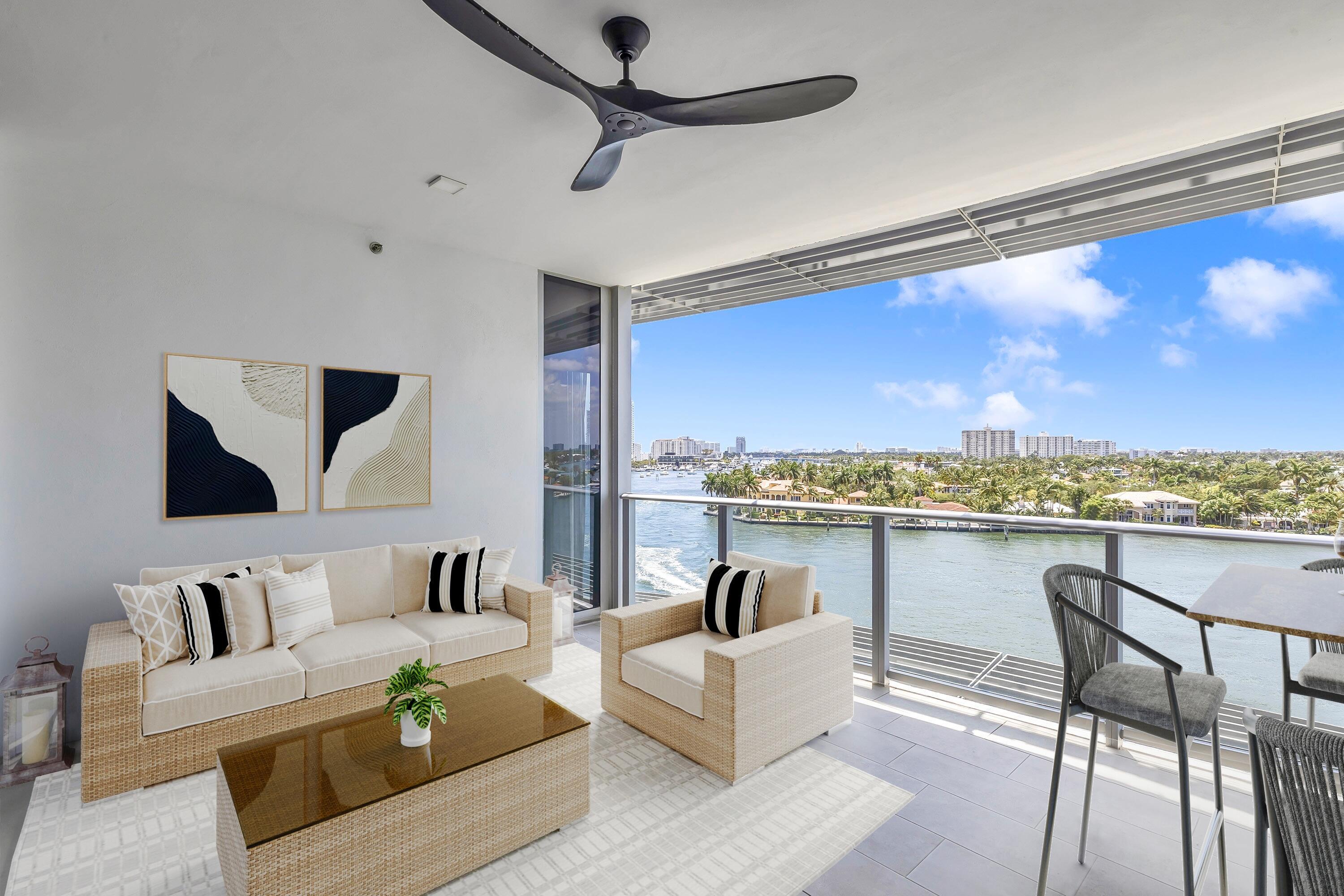 Welcome to this stunning 3-bedroom, 3.5-bathroom waterfront condominium located in Adagio Fort Lauderdale Beach. Situated on the 6TH floor, this stunning residence. was meticulously designed to the highest standards and offers beautiful views of the Intracoastal, ocean and city.