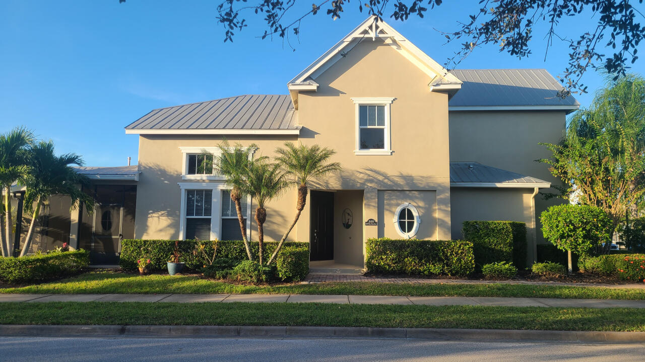 Updated Beautiful Family Home in the Heart of Tradition. End unit 2 story, 3-BR, 2.5 Bath, screened-in back porch. Open Kitchen with lots of cabinets and counter tops with an open concept that views the dining and living room. Master bedroom located on the main floor with large master bath and walk n closet. Lots of windows to allow light to show throughout the home. Hurricane Impact Windows. Upstairs has a large spacious loft room, great for a family/study/game room. Home is comfortably built for any size family. Across the street from a Beautiful Park, and ''A''- Rated Palm Pointe K-8 School, as well as Primrose Daycare/Preschool, Convenient for working parents. HOA includes Insurance, High Spd Internet, Cable TV with HBO, Monitored Alarm, Phone, Lawn/ Landscape Serv, Clubhouse and Pool.