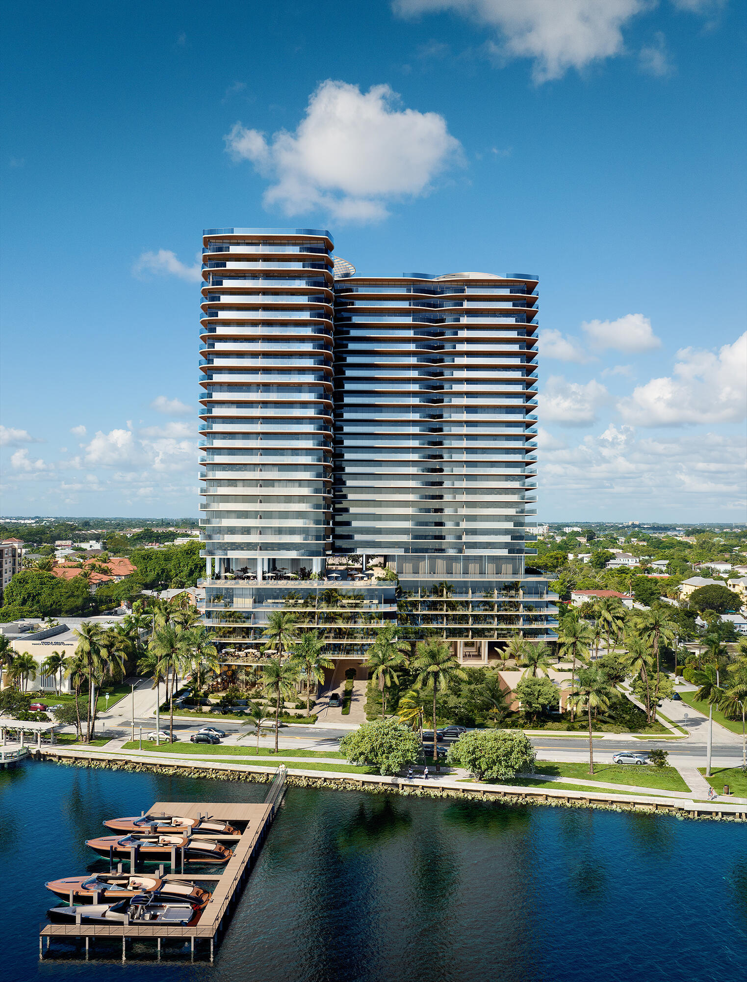 With vertical construction now well underway, Olara introduces a first-of-its-kind luxury waterfront lifestyle along North Flagler Promenade. Thoughtfully designed 2- to 4-bedroom plus den residences by Gabellini Sheppard showcase refined finishes, floor-to-ceiling windows, and sweeping views of the Intracoastal and Atlantic Ocean. Centered on health, wellness, and five-star service, Olara features two acres of world-class amenities, multiple pools, daily fitness and Pilates classes, a Wright Fit Training center, and dining by the world-renowned JoseAndres Group. Managed by ARCH Amenities, creators of Baccarat Residences, this 26-story resort-style sanctuary delivers full-service living one mile from Palm Beach Island with a full-building generator and low HOA fees.