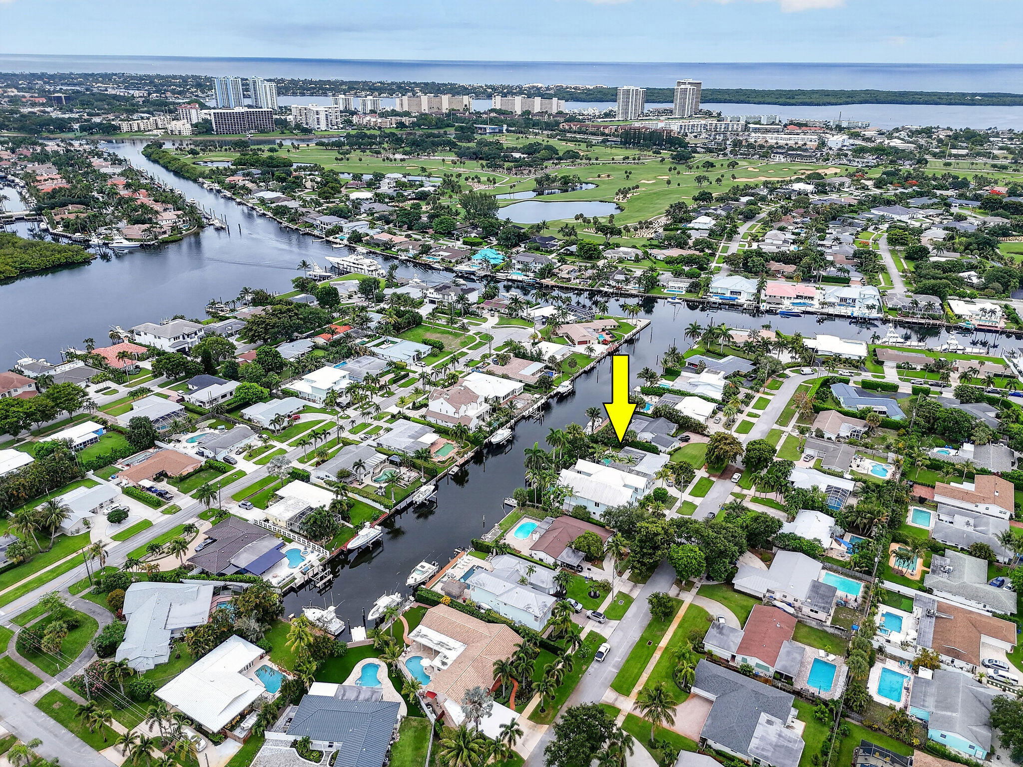 Boaters Paradise. Widest canal in North Palm Beach at 100'. Deep water. Seawall 90'. 65' and 22' docks with power and water. No Fixed Bridges. Minutes to the Intracoastal and Ocean. 3 Bed/3 Bath. Value is in the waterfront lot but residence is 3 bed/3 bath with Impact Windows and Doors, Seamless metal roof,15' x 34' pool on 1/4 acre. Seller is motivated.