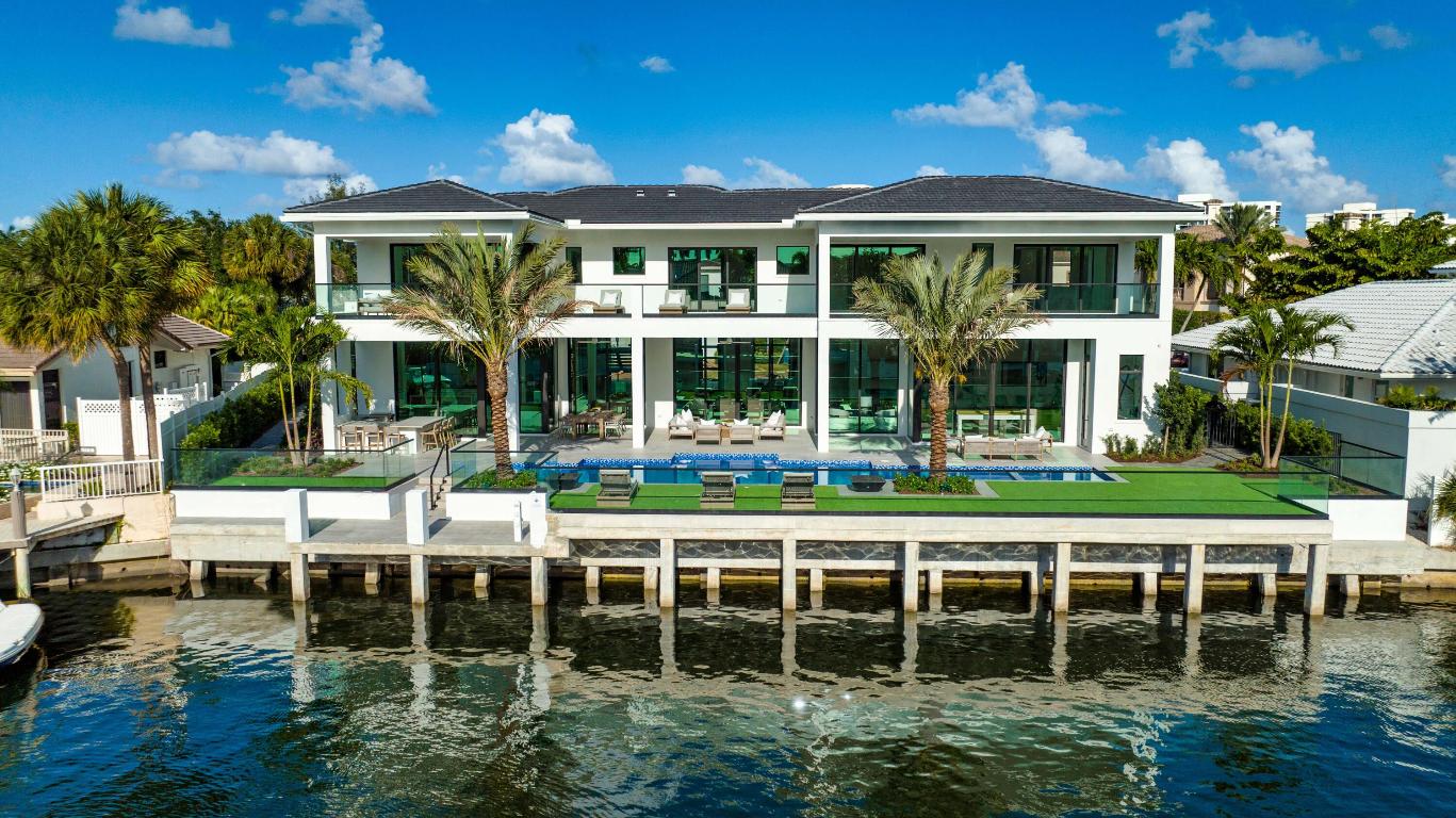 New Modern/Architectural-detailed Sanctuary Deepwater Estate sited on 102± feet of premier waterfrontage. Dramatic open and free-flowing interiors capture waterway views from all major rooms throughout. Resort retreat patio featuring a sun-splashed pool with spa and sun deck, expansion lanai with summer kitchen/bar and cabana. 4-bay garage plus golf cart storage. Shown by appointment only. DISCLAIMER: Information published or otherwise provided by the listing company and its representatives including but not limited to prices, measurements, square footages, lot sizes, calculations and statistics are deemed reliable but are not guaranteed and are subject to errors, omissions or changes without notice. All such information should be independently verified by any prospective purchaser or seller. Parties should perform their own due diligence to verify such information prior to a sale or listing. Listing company expressly disclaims any warranty or representation regarding such information. Prices published are either list price, sold price, and/or last asking price. The listing company participates in the Multiple Listing Service and IDX. The properties published as listed and sold are not necessarily exclusive to listing company and may be listed or have sold with other members of the Multiple Listing Service. Transactions where listing company represented both buyers and sellers are calculated as two sales. The listing company's marketplace is all of the following: Vero Beach, Town of Orchid, Indian River Shores, Town of Palm Beach, West Palm Beach, Manalapan Beach, Point Manalapan, Hypoluxo Island, Ocean Ridge, Gulf Stream, Delray Beach, Highland Beach, Boca Raton, East Deerfield Beach, Hillsboro Beach, Hillsboro Shores, East Pompano Beach, Lighthouse Point, Sea Ranch Lakes and Fort Lauderdale. Cooperating brokers are advised that in the event of a Buyer default, no financial fees will be paid to a cooperating Broker on the Deposits retained by the Seller. No financial fees are paid to any cooperating broker until title passes or upon actual commencement of a lease. Some affiliations may not be applicable to certain geographic areas. If your property is currently listed with another broker, please disregard any solicitation for services. Copyright 2023 listing company All Rights Reserved.

DISCLAIMER:  Builder and/or Seller reserve the right to make changes and/or modifications to plans, specifications, features, colors and prices.  All plans,  elevation renderings, and videos shown are artists' conceptions and are not to scale.  The information herein is believed to accurate but not guaranteed and may be subject to errors, omissions and changes without notice.  All measurements, dimensions, room sizes and lot sizes are approximate.

Buyer pays title insurance, Florida documentary stamps, and all other closing costs. Taxes are based on vacant land only and subject to change.