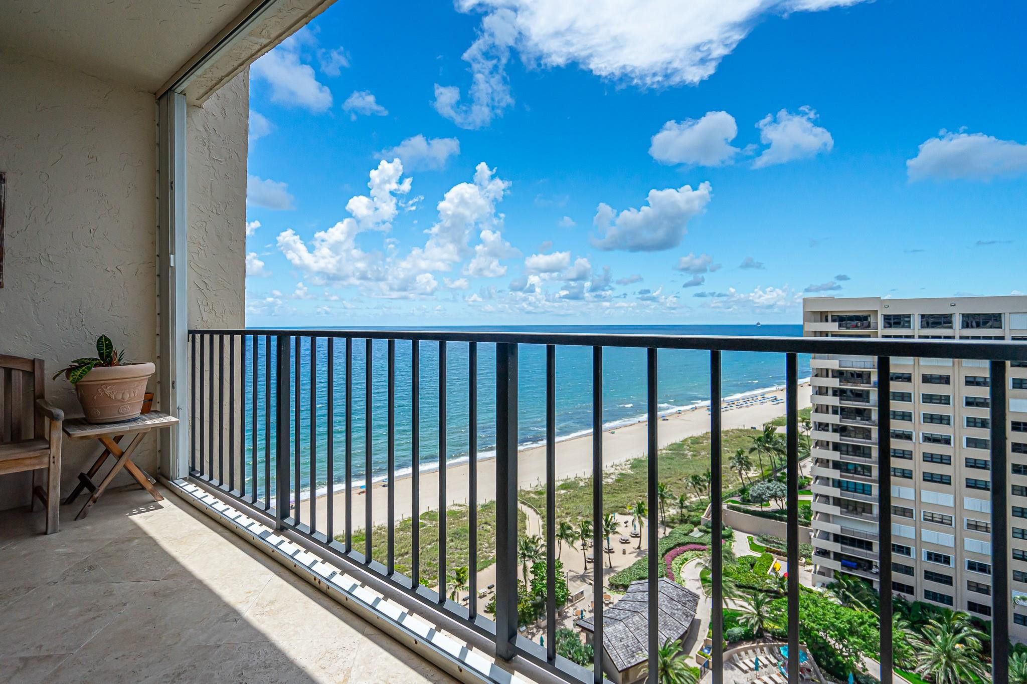 Available November 1, 2026, through April 30, 2027.  Spend your winter in a beautiful beachfront condo with impressive amenities & grounds. This 2 bed/2 bath southside unit has split bedrooms & ocean views from all rooms. A king-size bed in the primary & two (2) twins w/trundle beds in the guest room can be converted to a queen-size bed. This sub-penthouse balcony has privacy walls to keep out the wandering eyes of neighbors. Wi-Fi, cable, water, & trash removal inc. Grounds contain a beachfront outdoor kitchen complete w/ice maker, refrigerator, freezer, & sink, nearby gas & charcoal grills, tables, & seating. Amenities inc. putting green, tennis courts, shuffleboard, men's & women's sauna, fitness centers, herb garden, several pools, & more. Garage space 55 inc. NO SMOKING. NO PETS.