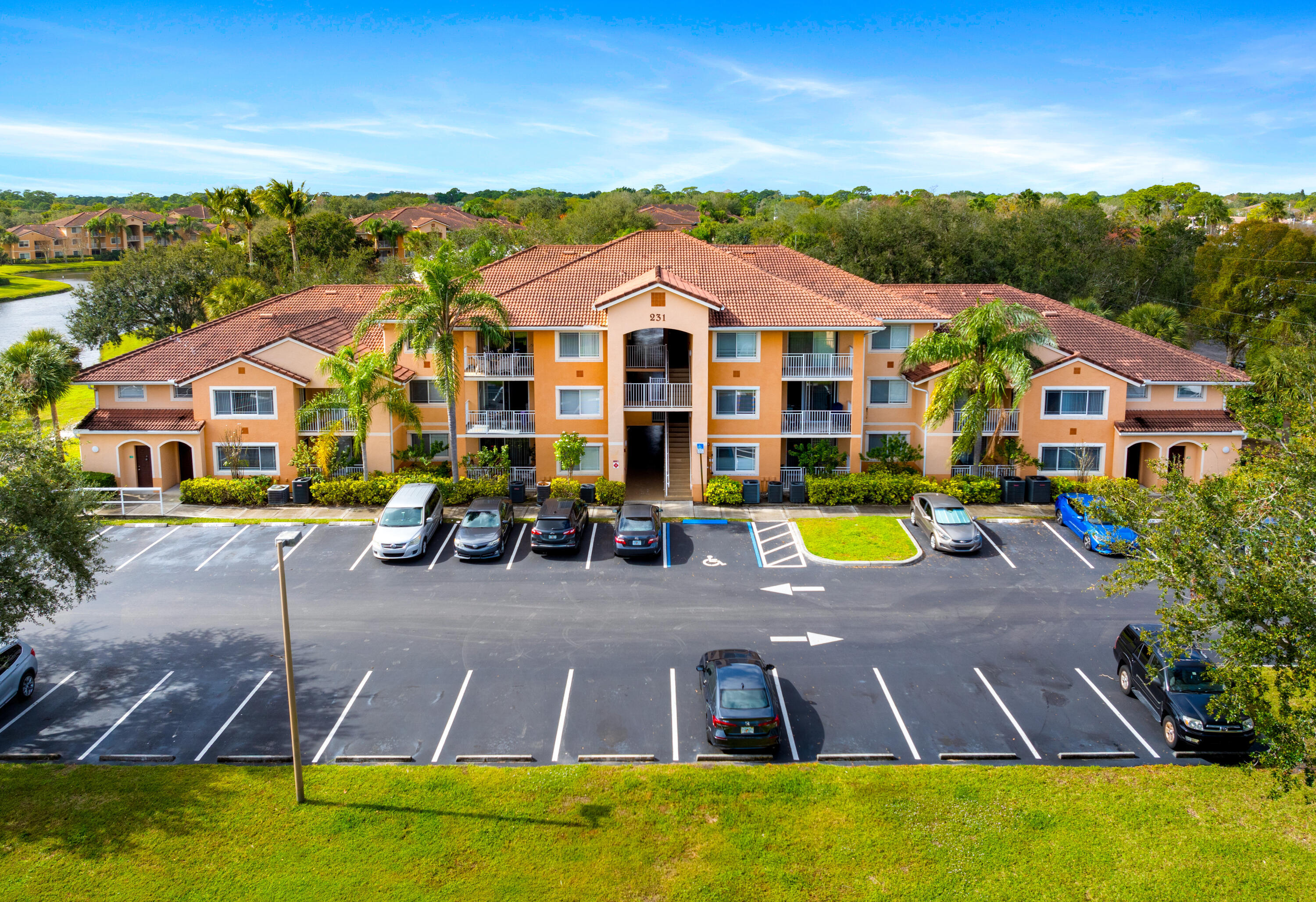 A spacious first floor 3 bedroom 2 bath condo located in a resort style gated community in St Lucie West. This condo has been updated with new wood like vinyl flooring, June 2024 a new central AC unit, when unit was painted and newer lighting and fans were installed. The kitchen has oak wood cabinets with ample storage and granite counter tops. Newer appliance. The condo comes with washer and dryer, a separate storage closet with hurricane panels. The condo is tenant occupied until Jan. 31, 2027 pictures are prior to tenant moving in Jan 2025. excellent location, close to shopping, restaurants, banking and more. New roofs in process for community. seller has paid roof assessment. Call for appointment to view condo.
