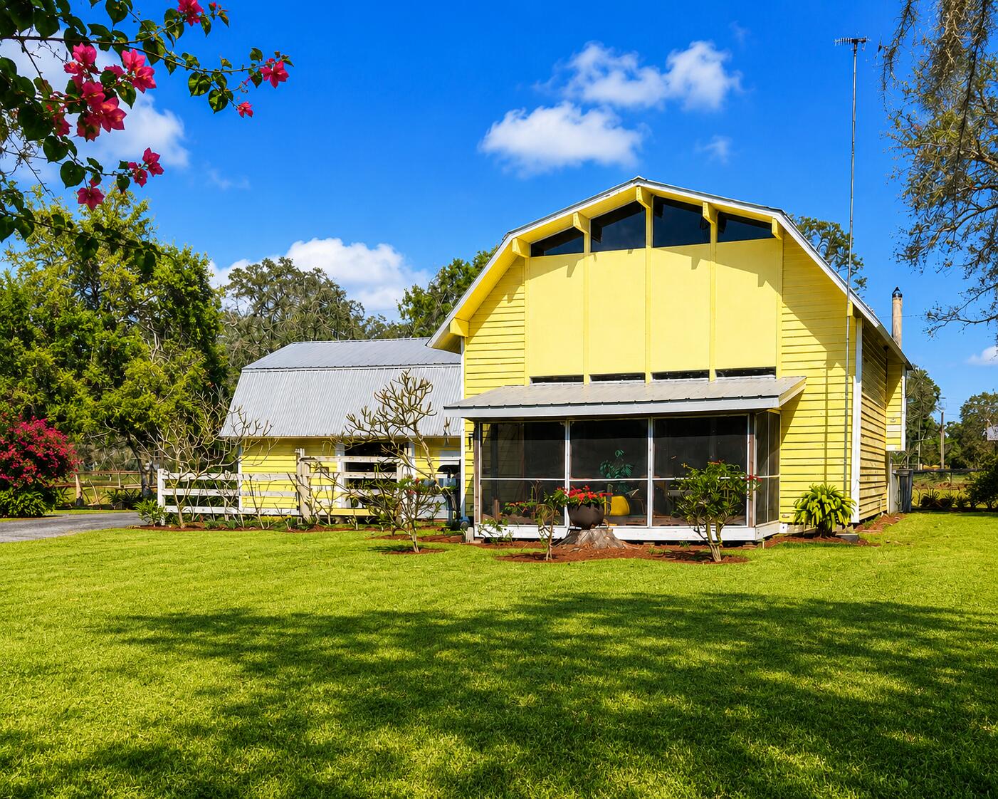 Beautiful country retreat located in the desirable Flaghole area of Clewiston on 2.01 acres! This unique two-story home offers charm and character throughout with stunning wood accents, soaring cathedral ceilings, and abundant natural light. Property features spacious living areas, a screened front porch, peaceful pond views, and plenty of open space to enjoy country living. The property also includes a horse stall and ample room for animals, entertaining, or outdoor activities. This home offers incredible potential and just needs a little creative mind to make it your own. Enjoy the tranquility of rural living while still being conveniently located near town amenities. A rare opportunity to own a one-of-a-kind property with acreage, pond, and endless possibilities!