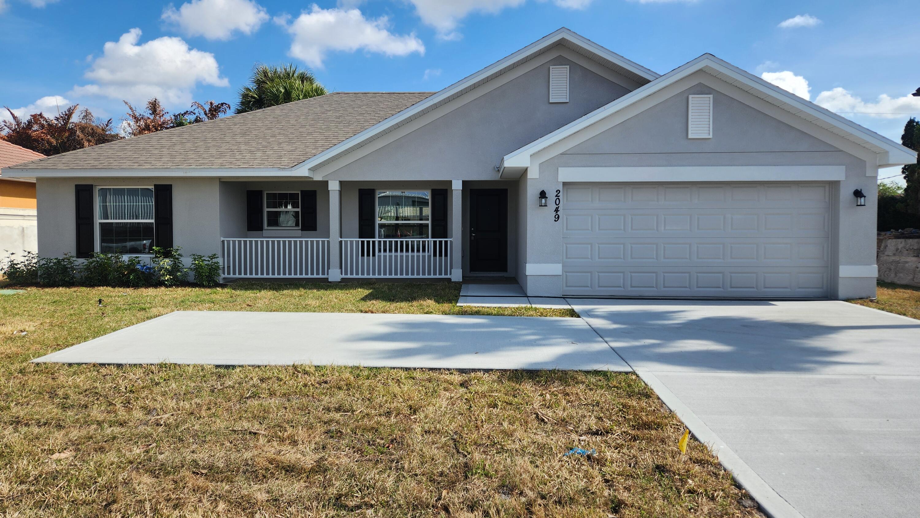 ONLY $1,000 DEPOSIT. Save yourself several thousands of dollars in CLOSING COSTS & LOW RATE OPTIONS WHEN USING THE SELLER'S APPROVED LENDER. Your new home is MOVE IN READY. It features 3 bedrooms, 2 bathrooms, a walk in shower and a 2-car garage with vaulted ceilings, a cute front porch, tile in main living areas and a large fenced-in backyard view from your covered patio. Offering quick access to shopping, dining, parks, beaches & Treasure Coast Mall. Monthly payments starting at $3,100 P&I ONLY. Builder warranty Included