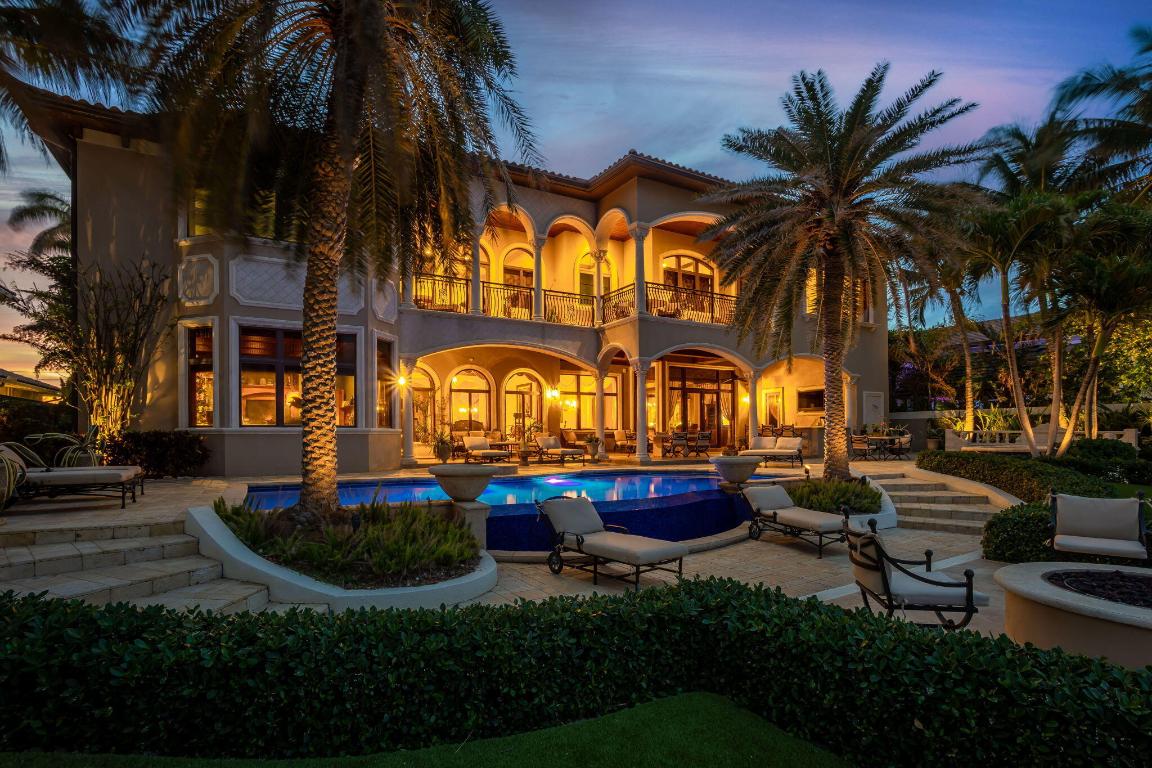 :Simply spectacular ﻿waterfront estate directly on the Intracoastal in the ''NO WAKE'' zone located only 1 mile north of Hillsboro Inlet and is a boaters dream. This home is built on pilings and has a reinforced concrete dock that extends out 45' and is 50' long with a 16K boat lift and 5K dual jet ski lift with floaters both located inside of the dock to still allow docking for your yacht. The Seawall has been raised and reinforced to meet current code with a retaining wall to maximize the use of the yard. Meticulously maintained 6 Bedroom 10 Bathroom home consisting of just under 10K SF has everything you could want. Features include a Family Room; Formal Living Room; Club/Game Room with bar; a Home Theater with seating for 8; large multipurpose loft currently being used as an off Luxurious Master Suite with separate sitting room and his/her bathrooms with a gorgeous Swarovski Crystal chandler and walk-in closets with Swarovski Crystal lighting in hers; second Master Suite; Gourmet Kitchen with Broward Custom Kitchen all solid wood cabinets and soft close drawers with granite countertops, Thermador gas range with a pot filler, dual Sub Zero Fridge, dual Bosch wall ovens, warming drawer, and built-in Dacor Espresso machine; Butlers Pantry; Breakfast Area; Formal Dining Room; Wine Room and bar with dual wine fridge; Venetian Plaster throughout home; tray and sculptured ceiling throughout; two separate Staircases; private Elevator; 1,400+ SF of Patio and Balconies; Summer Kitchen; Whole House Generator; lavish infinity Pool with separate in-ground Spa that both were completely resurfaced with glass tile and 2 new pool pumps; outdoor shower; concrete wall on both sides of property and a private gated front entrance. Brand new turf surrounded by lush tropical landscaping and landscape lighting. 4 car Garage with 2 BendPack single arm car lifts custom painted black that allow for 6 garage kept cars. Garage with lifts is air conditioned and has a walk-in safe/gun vault. Every bedroom has a built out walk-in closet and en-suite bathroom. 1 bedroom downstairs with an Au Pair bedroom upstairs next to the 2nd staircase is currently being used as a gym. Laundry room both downstairs and upstairs. Fully integrated house with on-Q home and a security system with cameras. Travertine paver driveway and back patio with a staircase going down to a private beach at low tide. 4 zone A/C with units replaced in 2021, 2020, 2020, and 2015. Impact glass doors and windows offering full hurricane protection. Beautiful custom drapery and window treatments offering full privacy and complete blackout when wanted with electronic controls in the Master Suite. Furniture is offered negotiable and available for sale. There is a link for the Matterport Virtual Tour and Floor Plan attached as the 2nd photo.