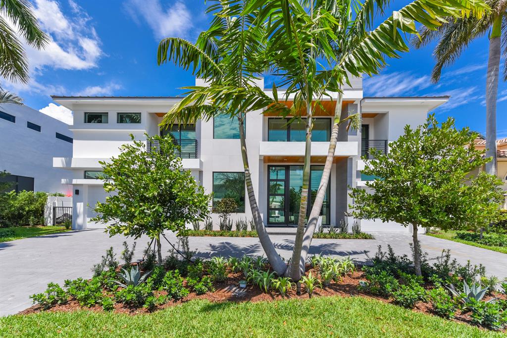 Brand new  contemporary home in Harbour 
East, built by River Birch Construction .  Located on deep water canal  close to intracoastal. Features include  5 bedrooms, 6 1/2 baths with very custom, elite finishes thru out . Is .beautifully staged This 2 story home.  includes an elevator , large balconies and patio, tile and wood floors , water vapor fireplace, miele appliances, summer kitchen, 3 car A/C garages and 85 foot dock, plus numerous other features.