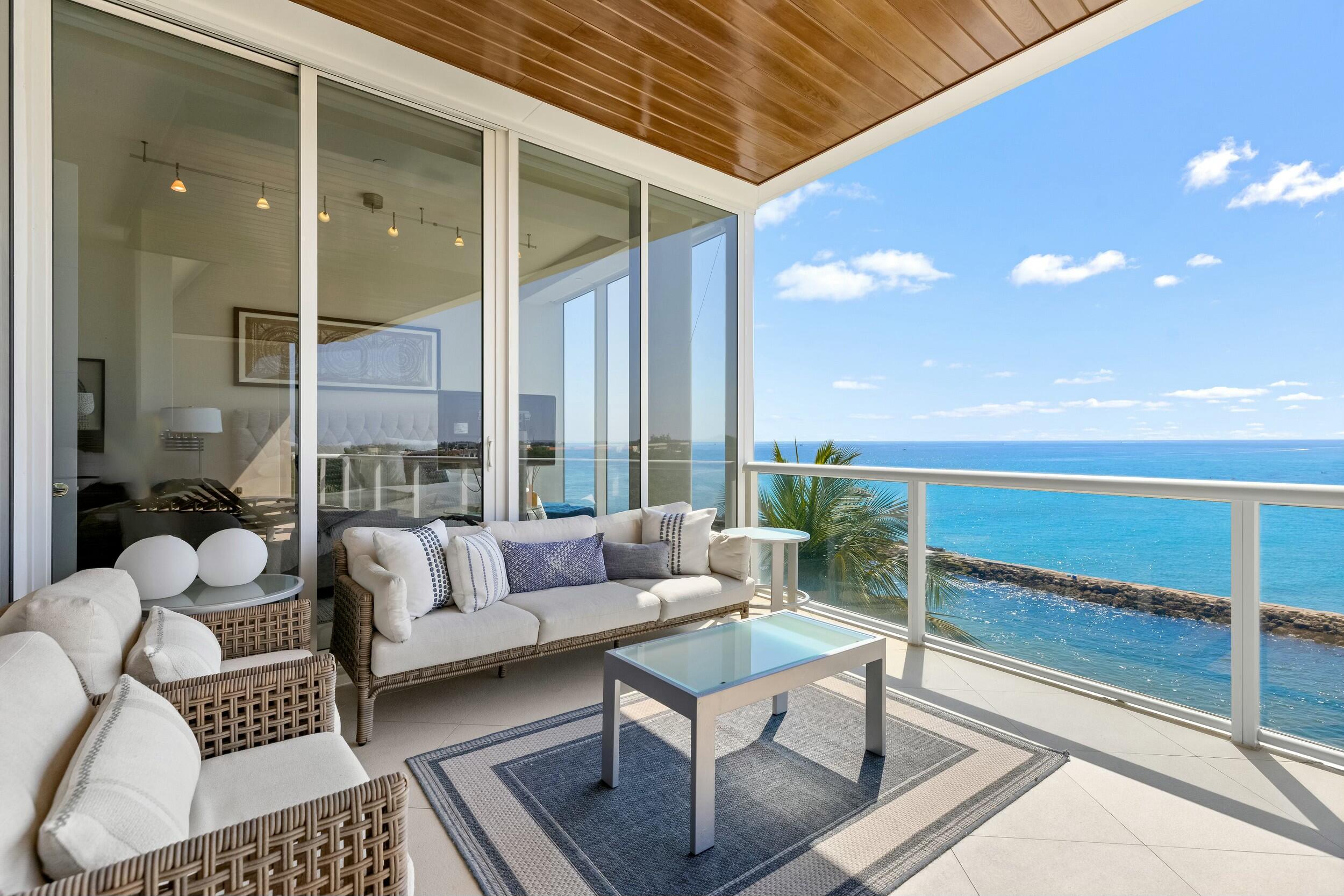 Upon entry, one is immediately welcomed by soaring ceilings and an abundance of natural light, which elegantly illuminates the contemporary design elements and enhances the sense of space. The residence is thoughtfully arranged in a flow-through layout, meticulously designed to harmonize open-plan living with sweeping southeast and northwest exposures. Breathtaking panoramas of the Atlantic Ocean unfold, offering an ever-changing, serene backdrop that epitomizes the essence of refined coastal living.

With four generously proportioned bedrooms and four-and-a-half elegantly designed bathrooms, this residence offers an ideal balance of comfort and sophistication, perfectly suited for both relaxation and entertaining. Each bedroom is thoughtfully crafted, showcasing luxurious finishes and large windows that invite natural light while framing the beauty of the surroundings. At the heart of the residence lies the chef's kitchen, a masterpiece of both form and function, featuring top-of-the-line appliances, sleek cabinetry, and impeccable design. The kitchen seamlessly transitions into the family room, creating a fluid and open space perfect for hosting gatherings or enjoying quiet moments in style.

Two separate terraces are thoughtfully designed to elevate the living experience, featuring distinct areas for relaxation and entertainment. An alfresco dining space offers the perfect setting for hosting gatherings or savoring quiet moments amidst the serene ambiance and private plunge pool. 

Designed by the internationally acclaimed architectural firm Garcia Stromberg, One Thousand Ocean epitomizes sophistication and luxury. Residents enjoy access to an array of world-class amenities, including 24-hour security and valet services. This offering includes a private two-car garage and dedicated storage.

Residence 402 at One Thousand Ocean is truly a sanctuary for the discerning buyer seeking the perfect balance of elegance and luxury.