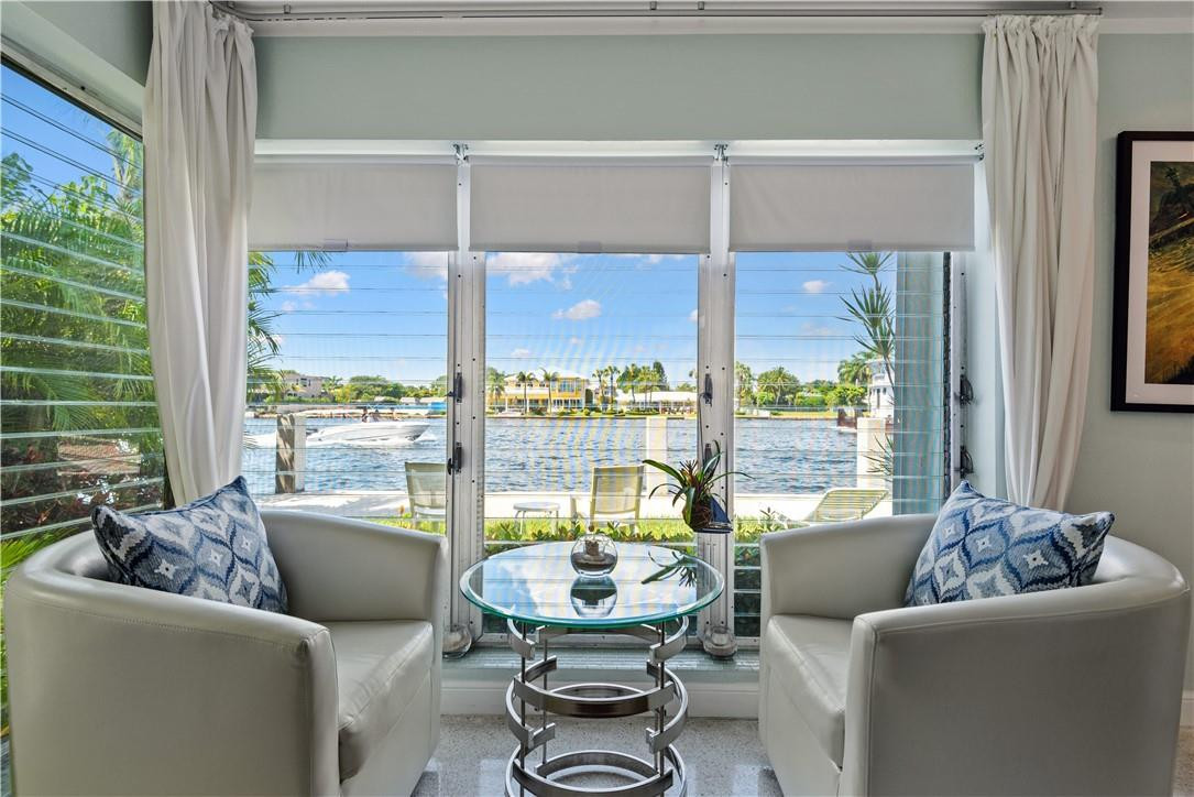 Incredible direct Intracoastal views from your living room and kitchen.  Located in the lovely Mid-Century modern boutique complex, the Panama Club, with only 10 condos.  Every day you have your own boat parade.   Terrazzo floors throughout, an open kitchen with granite counters and stainless steel appliances including a wine cooler and a combo washer-dryer.  The updated bathroom has a walk-in shower.  Only a short distance to the Beach and everything the North Beach Village neighborhood has to offer with its outdoor cafes, bakery and more.