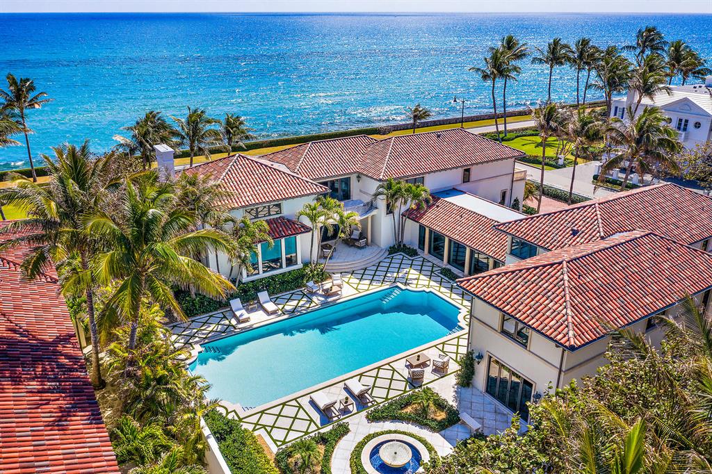 Estate Section Oceanfront with Beach Access! Completely renovated from top to bottom with superior attention to quality. This Transitional style residence with hints of Mediterranean design has captured the essence of luxury and comfort. No expense  has been spared: French parquetry oak flooring is reclaimed from Versailles, the box beamed living room ceiling is original Capelli wood, the variegated barrel tile roof is imported from Spain. The luxurious his/her master suite w/seaside balconies occupies the entire 2nd level east wing. Amenities include: Lutron & Sonos systems, high-end chef's eat-in kitchen, pool cabana, outdoor fireplace, elevator, gym, generator, lower level systems room, game room & 3-car garage plus lift.  An easement provides tunnel access to the beach. DISCLAIMER: Information published or otherwise provided by the listing company and its representatives including but not limited to prices, measurements, square footages, lot sizes, calculations and statistics are deemed reliable but are not guaranteed and are subject to errors, omissions or changes without notice. All such information should be independently verified by any prospective purchaser or seller. Parties should perform their own due diligence to verify such information prior to a sale or listing. Listing company expressly disclaims any warranty or representation regarding such information. Prices published are either list price, sold price, and/or last asking price. The listing company participates in the Multiple Listing Service and IDX. The properties published as listed and sold are not necessarily exclusive to listing company and may be listed or have sold with other members of the Multiple Listing Service. Transactions where listing company represented both buyers and sellers are calculated as two sales. The listing company's marketplace is all of the following: Vero Beach, Town of Orchid, Indian River Shores, Town of Palm Beach, West Palm Beach, Manalapan Beach, Point Manalapan, Hypoluxo Island, Ocean Ridge, Gulf Stream, Delray Beach, Highland Beach, Boca Raton, East Deerfield Beach, Hillsboro Beach, Hillsboro Shores, East Pompano Beach, Lighthouse Point, Sea Ranch Lakes and Fort Lauderdale. Cooperating brokers are advised that in the event of a Buyer default, no commission will be paid to a cooperating Broker on the Deposits retained by the Seller. No commissions are paid to any cooperating broker until title passes or upon actual commencement of a lease. Some affiliations may not be applicable to certain geographic areas. If your property is currently listed with another broker, please disregard any solicitation for services. Copyright 2021 by the listing company. All Rights Reserved.