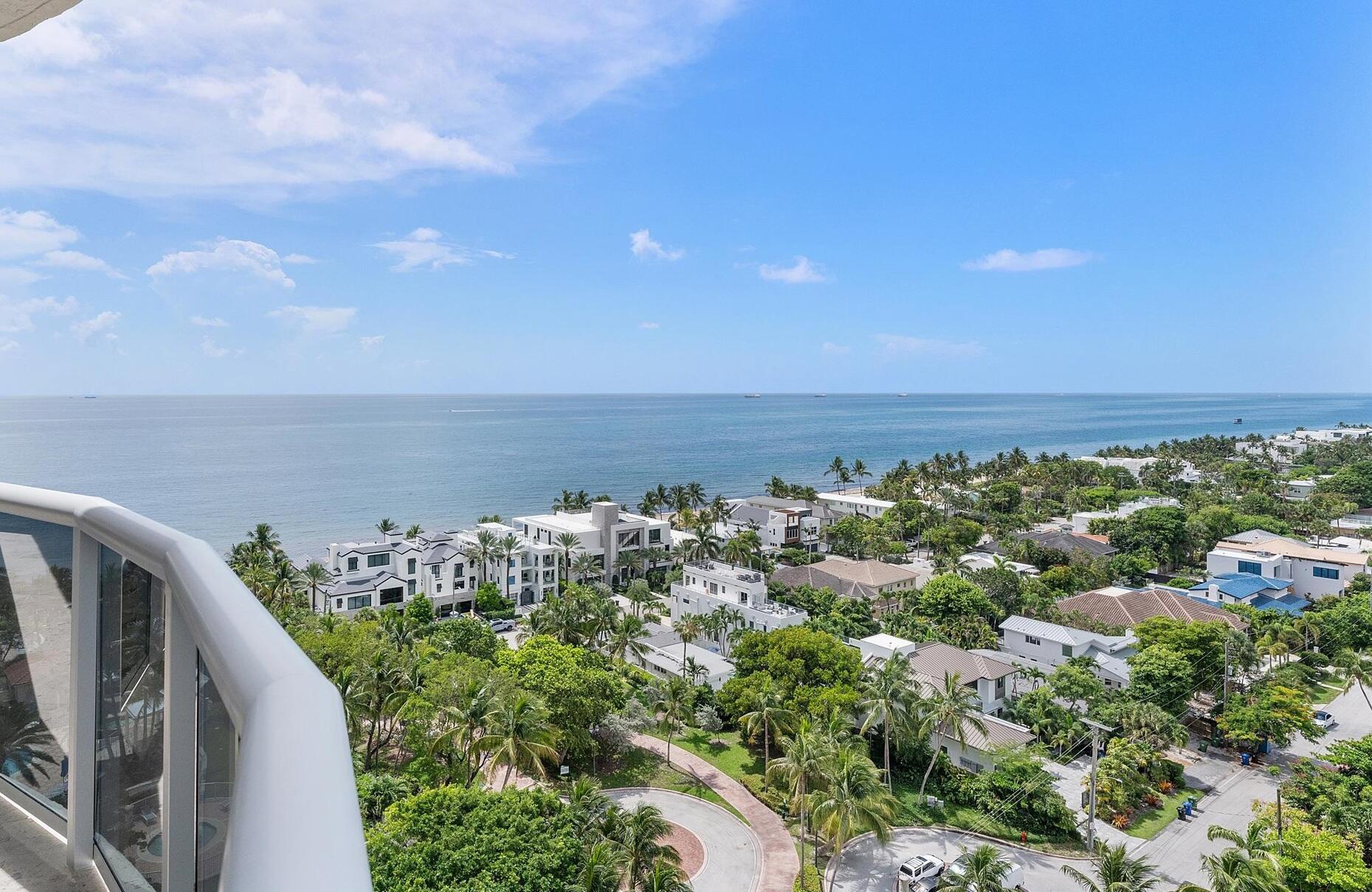 SOUTHEAST OCEAN AND COASTLINE VIEWS. Double Corner with almost 3,000 total sqare feet at L'Hermitage. This unit has over 270 degrees of views with large open balconies from the Southeast to the Northwest. Fully furnished with large closets marble flooring and spacious and expansive living. Custom bar and 2 bathrooms in the master. L'Hermitage, one of South Florida's premier resort-style luxury condominiums, offers over 10 acres of Oceanfront/Beachfront property with tennis, fitness, fenced complex, attended beach, pool deck restaurant with full bar, spas, saunas, steam rooms, massage rooms, amazing walkability & pet friendly. Minutes from Las Olas Boulevard, downtown, the airport and seaport. Valet parking available.