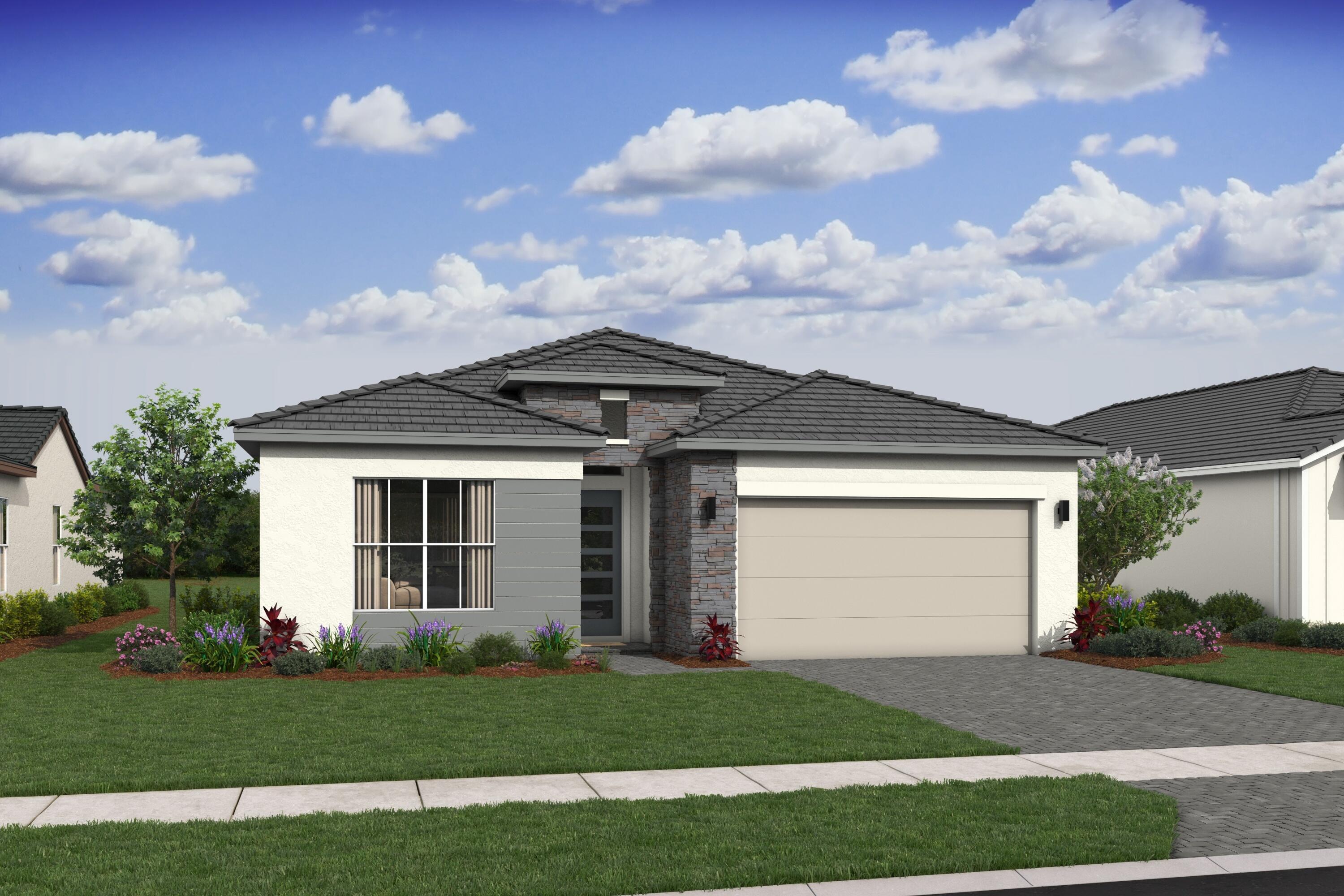 Move right into this beautifully designed Tucson at Salerno Reserve. This single-story home showcases the modern Loft design collection featuring sleek gray cabinetry, designer-selected finishes, and an open-concept layout perfect for everyday living and entertaining. Offering spacious living areas, high ceilings, and seamless indoor-outdoor flow, the Tucson is one of the community's most popular floor plans. The thoughtfully designed kitchen opens to the main living space, creating a bright and inviting atmosphere throughout. Perfectly positioned on a desirable homesite, this home backs to a beautiful water view, creating a peaceful backdrop to enjoy from your living areas and outdoor space. The expansive water scenery adds a sense of openness and tranquility that enhances everyday living Located within the gated community of Salerno Reserve, residents enjoy access to a resort-style pool, pickleball courts, and walking trails, all conveniently located near Downtown Stuart, beaches, shopping, dining, and I-95. Move-in ready and available now—don't miss this opportunity to own a brand-new home with designer finishes and beautiful water views in one of Stuart's most desirable communities.