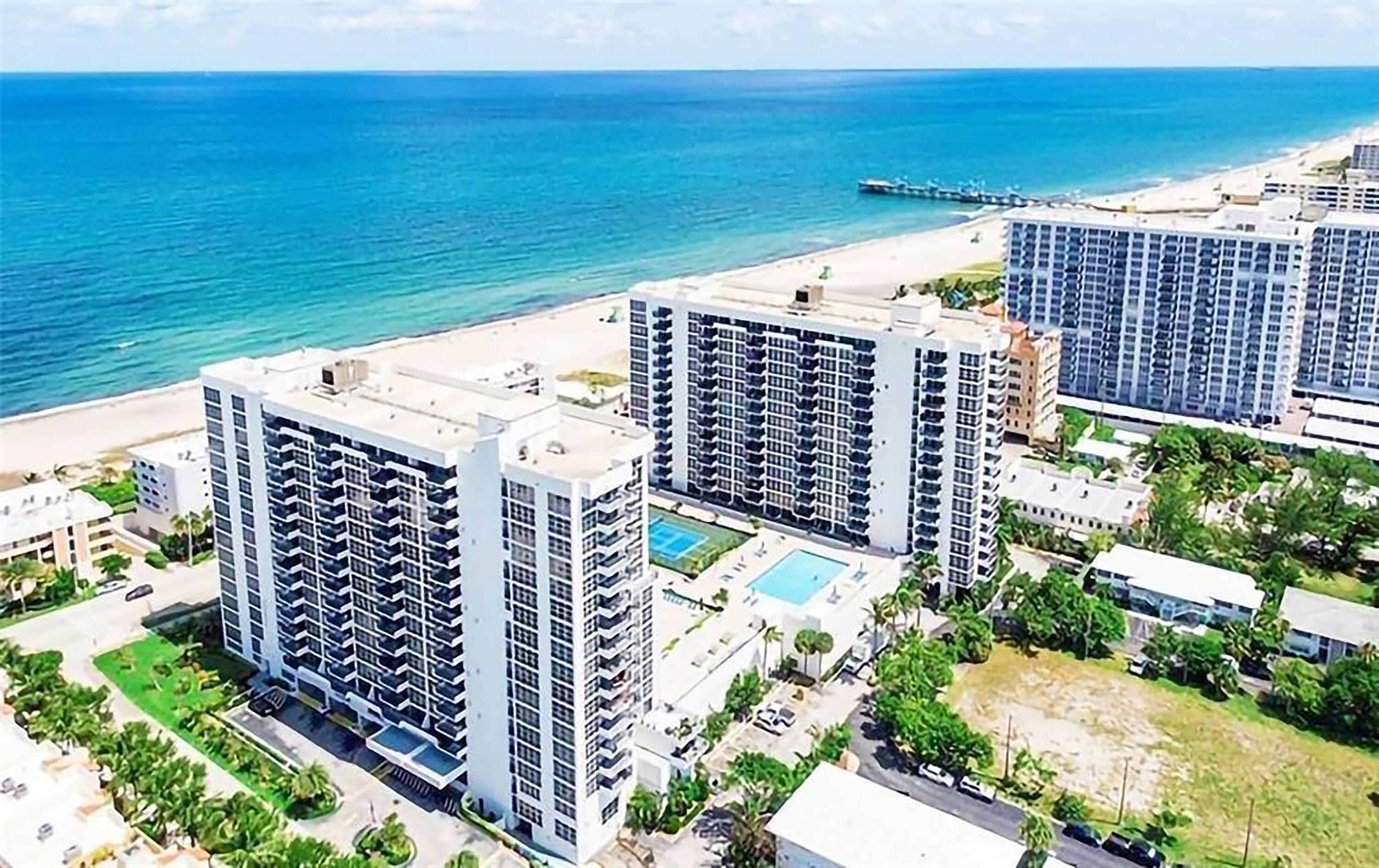 Beautifully renovated 2-bedroom, 2-bath corner unit just steps from the Atlantic Ocean in Pompano Beach. This furnished unit features floor-to-ceiling impact windows, lots of natural light, and a balcony to enjoy the views.  Available for annual lease with cable, water and high-speed internet included. Resort-style amenities include 24-hour doorman, fitness center, sauna, tennis, pickleball, bocce court, game room, and professional on-site management. Prime location close to dining, shopping, and the beach.