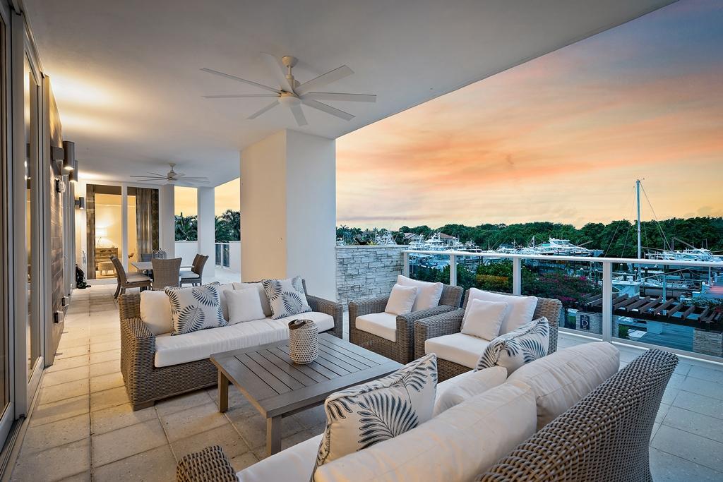 Luxury living at its absolute finest! One of the largest penthouse units in the newly completed Azure. Over $350K in upgrades.  This residence boasts 5,800 sq. ft. with southern exposure and expansive views of the water & yachts in Loggerhead Marina.  Walking distance to the ocean. Open floor plan with 4 bedrooms, 4.5 baths & over 640 SF of terrace & balconies which allow for rare outdoor BBQ grilling. Unit includes 3 parking spaces, 10' ceilings & hurricane impact sliding glass doors throughout.  Quartz counter tops, Grohe plumbing fixtures, Thermador kitchen appliances & electric shades. Azure is an upscale, new construction property with concierge, private wine cellar, club room, card room, fitness center with his/her locker rooms, massage rooms, catering prep kitchen & virtual golf simulator. 24 HR Manned Security!

Lifestyle Amenities Include: Two outdoor heated swimming pools (exercise and resort pool), Monaco styled poolside cabanas, 
Two outdoor spas, Lushly landscaped pool terraces with cabanas, 
Fitness center with computerized aerobics stations, Spa with massage rooms, sauna and steam room, Men's and women's locker rooms, Outdoor grilling areas, Social room with bar and prep kitchen, Shaded seating along waterfront, Walking path for viewing marina, gardens and fountain. Building Features: Concierge service, Grand salon, Resident's Private Reserve wine storage cellar, Club room with HD TV and game tables,  Catering kitchen/bar card room, Conference room and business center, Two assigned private garage parking spaces, Air-conditioned owner's storage room, Access to service elevator for every residence.