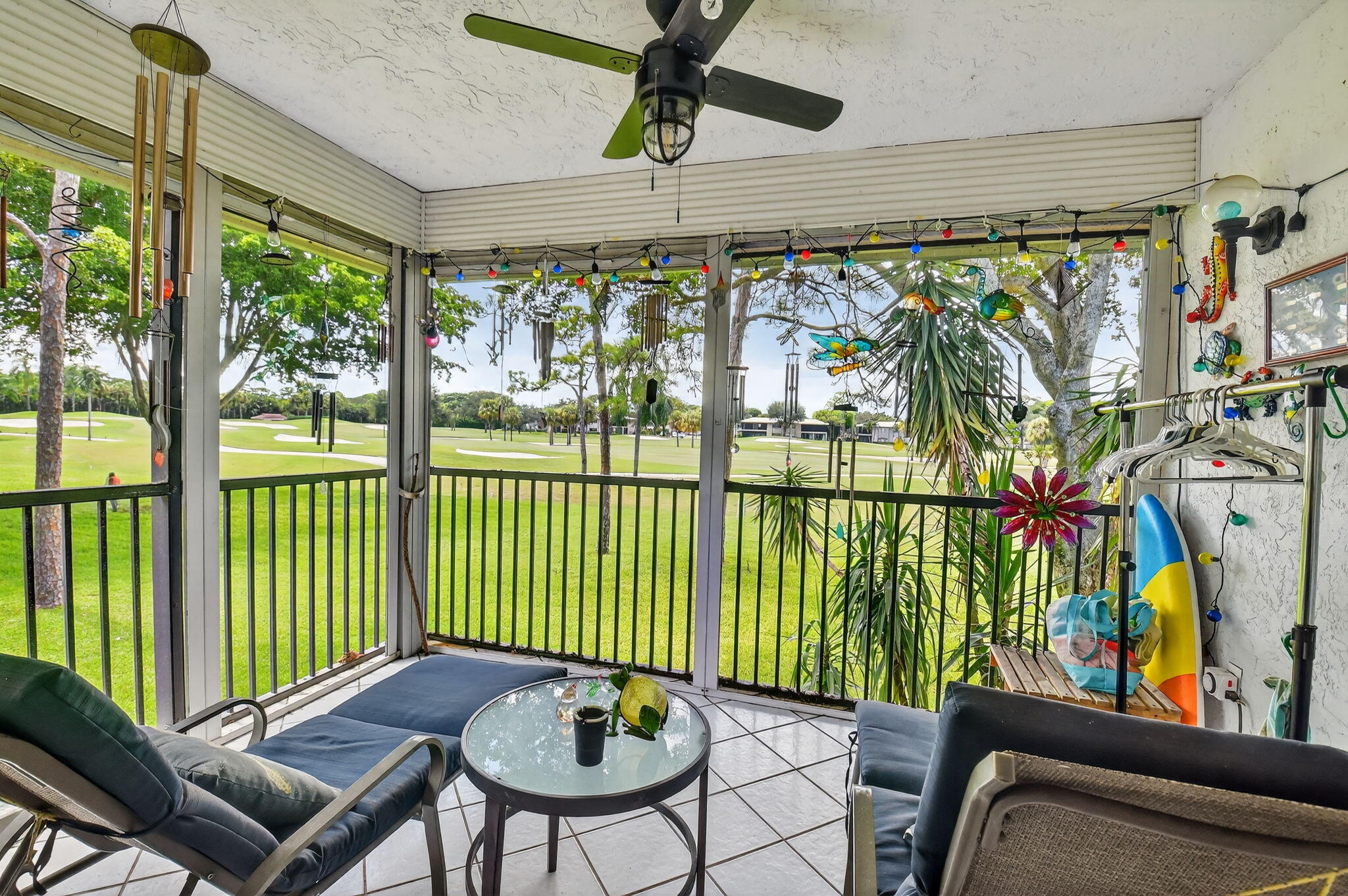 Welcome to Hunters Run Country Club! This 2 bedroom, 2 bathroom condo offers a bright and spacious layout perfect for both seasonal and year-round living. The residence features an open-concept living and dining area, an eat-in kitchen, and a screened enclosed porch ideal for relaxing or entertaining. Enjoy serene golf course views and plenty of natural light throughout. Updated Bathrooms and panoramic double fairway views.