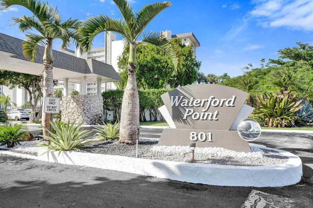 Furnished spacious Unit ,1 large bedroom with amazing views from Top to Bottom windows in living room and bedroom , 1 1/2 bathrooms, ready to move in, open kitchen, great location, (plastic film in windows was during painting , its removed already) the building offers many amenities, onsite manager, salt water tempered pool, gym, clubhouse, bbq area, secure entrance to building require FOB or special key to elevators the building is located less than 2 miles to the beach, shopping center, restaurants, golf Course and more US1 (Federal Hwy) South of Atlantic Blvd, right after the bridge, west side of the road WATERFORD POINT building