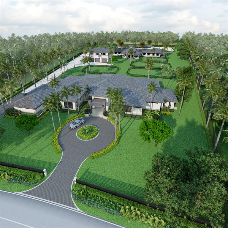 Striking equestrian estate being constructed in the exclusive Mallet Hill neighborhood. Situated on almost four acres of land, the property will include a main house, caretakers’ quarters, barn, sand arena, and paddocks. The spectacular main residence will house four bedrooms, four full bathrooms, and a powder room. The contemporary design is balanced with rustic touches to create the most inviting of spaces.  The caretakers’ quarters are separate from the barn and set atop a three-car garage, and include four bedrooms, two bathrooms, a full kitchen, and laundry. The barn will have 15-stalls and an owners’ lounge that opens out to a covered patio and overlooks the sand arena.