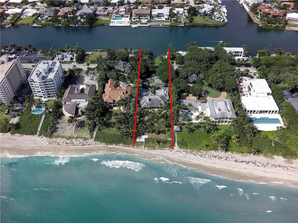 Sea Cloud - a valuable & rare ocean-to-intracoastal expansive property approx 1.23 acre/53,544 ft with 115 ft direct oceanfront & 115 ft of deepwater/no wake dockage. Renovate vintage beach house or redevelop to suit! Located on very desirable high elevation & originally built to commercial standards residence has unlimited potential. Unique location offers most stunning ocean vistas & room for guest house on ICW. Total privacy off A1A & security of Hillsboro Mile Police ensures perfect oceanfront retreat