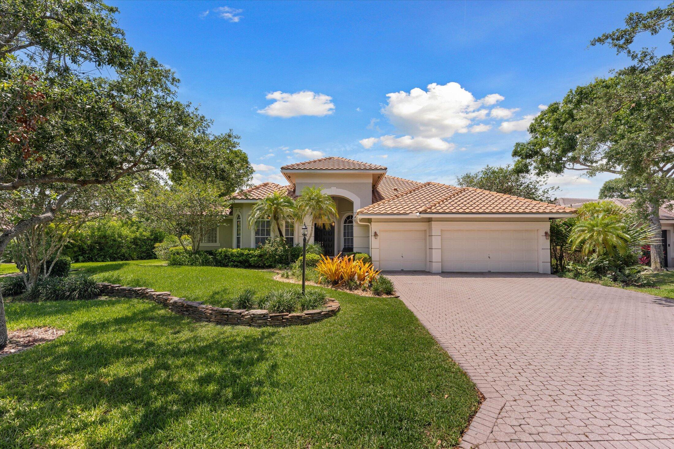 Wow! This 5-bed, 4-bath home in Central Parkland is going to check a lot of boxes: over 3,000 sq ft of living space, a large 15,000+ sq ft lot, and a fully fenced private, tropical backyard with a pool/spa and generous patio. The triple split floor plan includes a back bedroom & cabana bath, perfect for guests or multigenerational living. Engineered hardwood and tile floors flow throughout, and the 3-car garage and lovely curb appeal round out the package. Updates include: a 2019 roof, 2023 A/C, & full hurricane protection with accordion shutters & panels. Meadow Run offers 2 manned gates, tennis/pickleball courts, and a playground. A short walk or bike ride to top-rated middle & high schools. Come see for yourself: great house, great community in a great location!