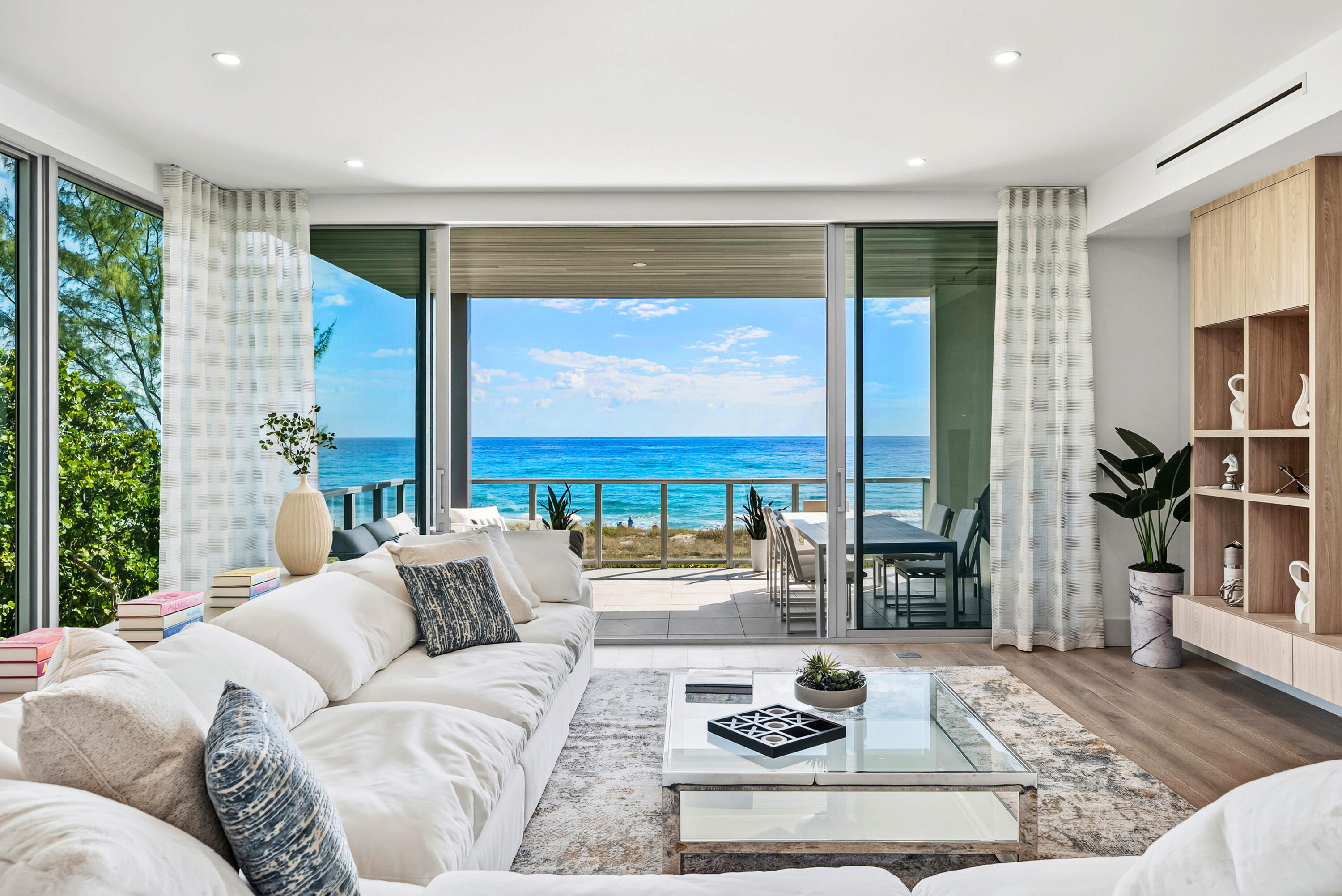 Brand new, never-lived-in oceanfront residence at 1625 S Ocean Blvd, Unit 10 in Delray Beach. Fully furnished and move-in ready, featuring new custom closets, powder room and living room TV center. Boutique contemporary condo with direct Atlantic views and floor-to-ceiling impact glass. Elevator entry opens to expansive open-concept living area and oversized oceanfront terrace. Designer chef's kitchen with premium appliances, custom cabinetry, and large island. Luxurious primary suite with spa-inspired bath. En-suite guest bedrooms, high ceilings, smart home features, and secure garage parking for 2 cars and a golf cart. Minutes to Atlantic Ave dining and shopping. Exceptional turnkey coastal luxury.
