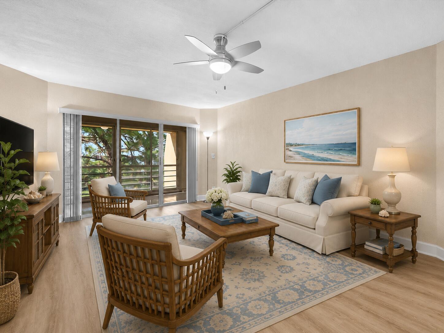Beautifully updated 2-bedroom, 2-bath penthouse condo in the desirable Poinciana community! This spacious 1,103 sq. ft. home features beautifully renovated kitchen and bathrooms, in-unit washer and dryer and stylish new flooring throughout. Enjoy serene views and abundant natural light from your private balcony. Poinciana offers resort-style amenities including tennis and pickleball courts, restaurant, and access to the 18-hole executive Poinciana Golf Club. Conveniently located near shopping, dining, highways, and beautiful beaches. Perfect for year-round or seasonal living—schedule your private tour today! One or more of these photos has been digitally altered or enhanced.