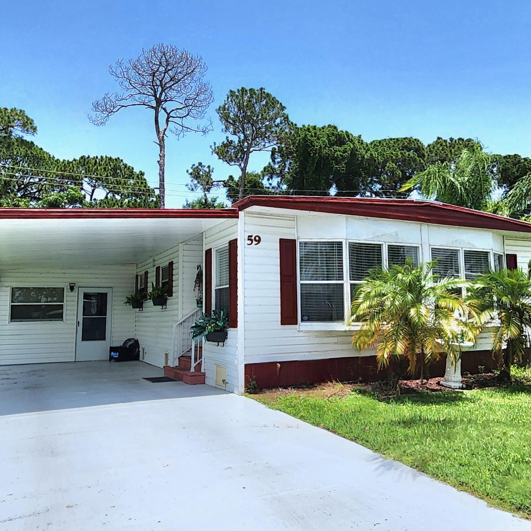 DONT MISS OUT on this Furnished 2bed/2bath home w/ Private Yard Great for Grilling, Gardening, BirdWatching, Pet Play & more! Brightly Lit Screened Porch/Florida Rm w Workroom & Storage. Step inside & the beauty continues w/ a Lrge Chef's Kitchen. Master Bedrm boasts en-suite Bathrm & Walk-in Closet. Guest Bedrm has Pull down MurphyBed for extra Guests. PRIMELOCATION; close to the beach (but NO FLOODZONE), the mall, grocery stores, diners, coffee shops, post office, banks, pharmacy, hospitals & more. Lot lease 991.51 includes lawn care, trash, private, free golf course, heated pool, pickleball, tennis, shuffleboard, bocce, gym, library, cards, Mahjong, bible study, wood workshop, dinners, parades, dances & more!