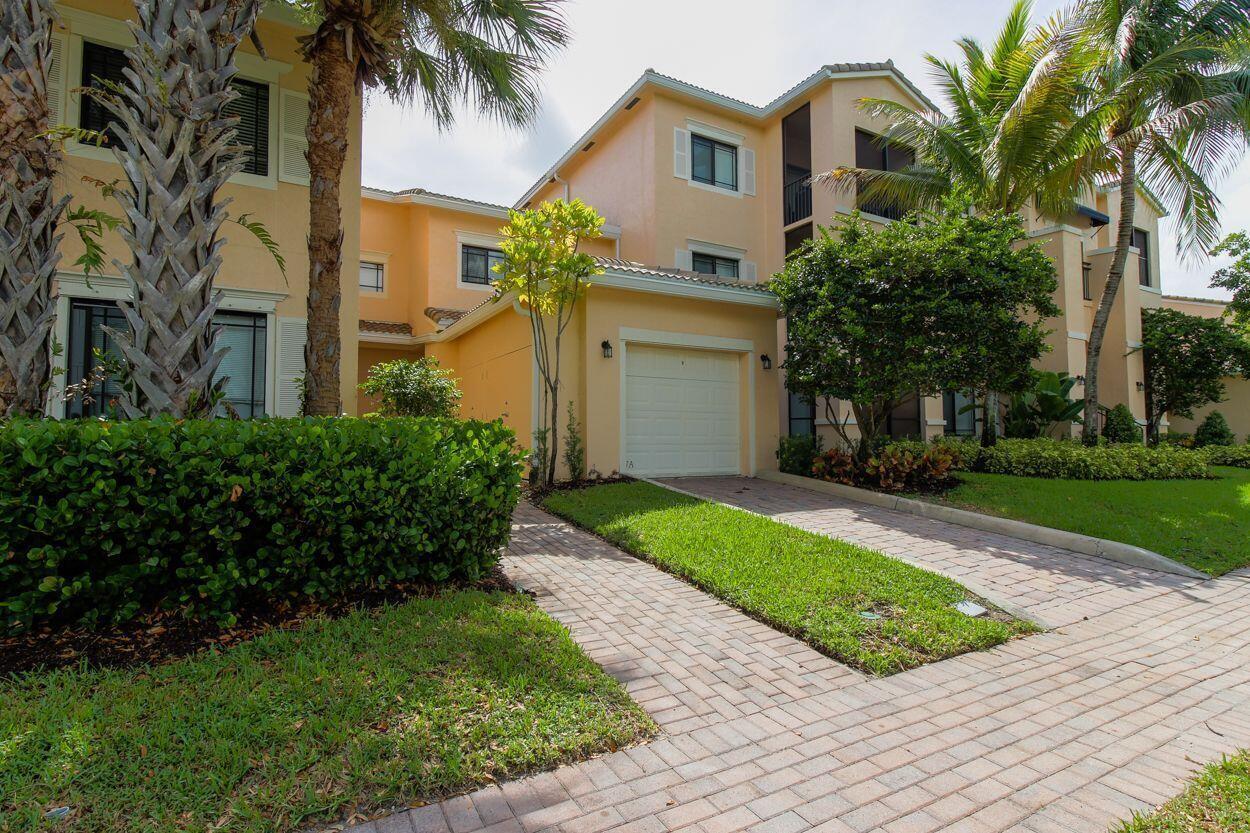 Perfect investment property. Tenant occupied until September 2026. 3-bed 3 full bath Waterfront Townhome with the Garage. Both lake and fountain view. Private driveway, 1-car garage, screened patio, granite countertops, marble floors on the 1st floor, carpet on the 2nd floor. Impact windows on the second floor + loft area perfect for a home office. One bedroom and a full bath are downstairs. This gated community features a clubhouse, pool, spa, gym, tennis and pickleball courts and more. In the heart of Palm Beach Gardens, walking distance to the Downtown at The Gardens and the Gardens Mall, and within mere minutes to over 50+ restaurants.  Just minutes to the area's best beaches and 15 minutes from Palm Beach International Airport.