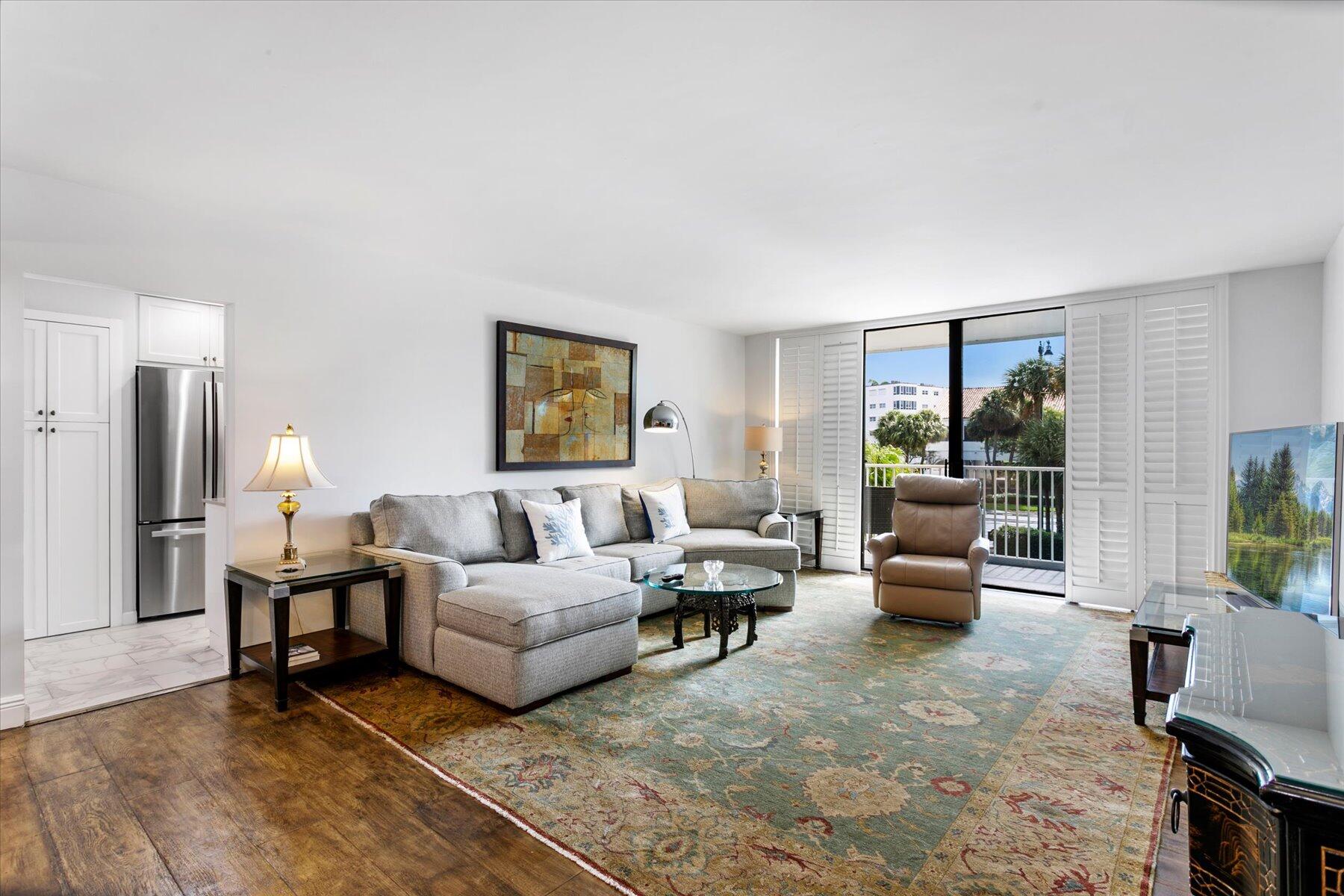Experiance effortless water front living .Think old Palm Beach , large expansive lobby , beautiful saltwater pool on the intracoatal . 3 bedroom / 2 bath /in unit laundry facility renovated and light filled .Ready  to move in . 24 hour Doormen , Storage galore  Golf Club ,Bike and Storage units on each floor . Building has no pending assesments to be paid by the buyer .
