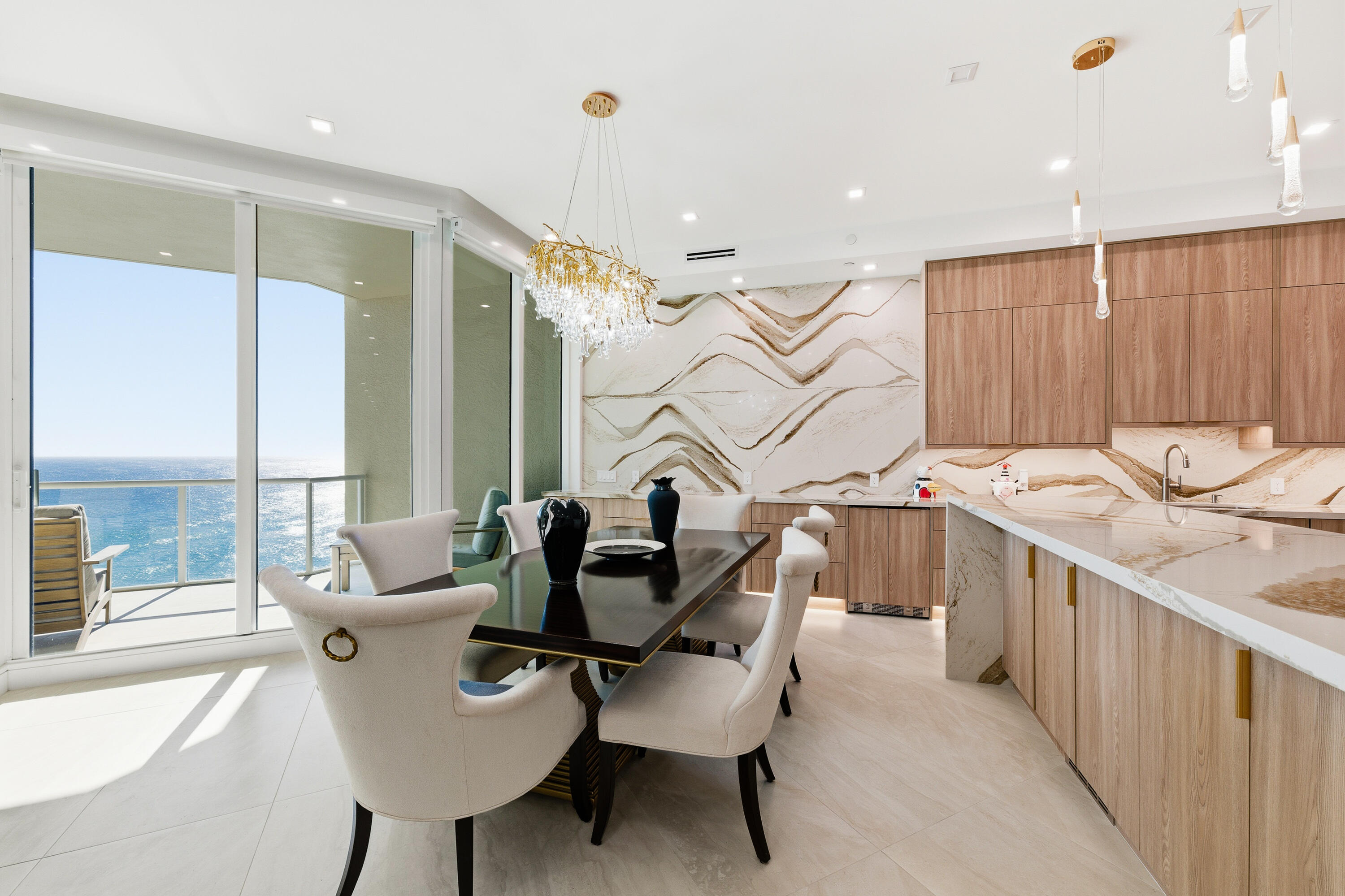Rare opportunity: Own a spectacular, completely renovated eighth floor residence on the iconic Hillsborough Mile. Boasting breathtaking full direct ocean front views along with full intercostal views for as far as the eyes can see. This three bedroom plus Office/Den residence lives like a house with 9-foot ceilings. Includes primary suite with en suite luxury spa bath, two additional full bedrooms with en suite bathrooms, separate office, powder room, & an in residence laundry suite.
This residence includes world class amenities:
• Private beach.
• Private elevator access.
• New impeccable designer finishes throughout.
• New gourmet kitchen with Thermidor appliances.
• Valet parking.
• Resort style pool & spa.
• Two level Fitness Center.
This is coastal living without compromise!